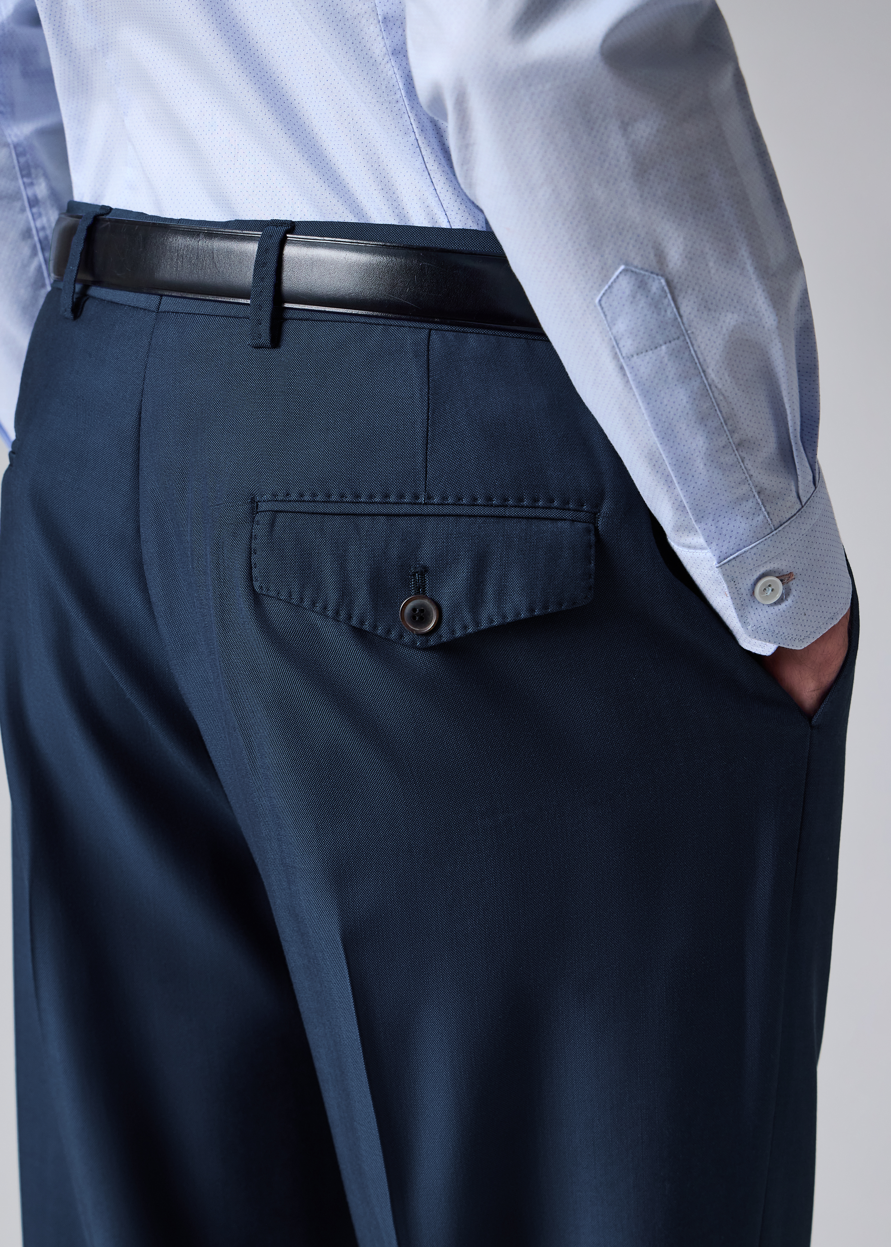 Navy Wool-Viscose Trousers thumbnail 8