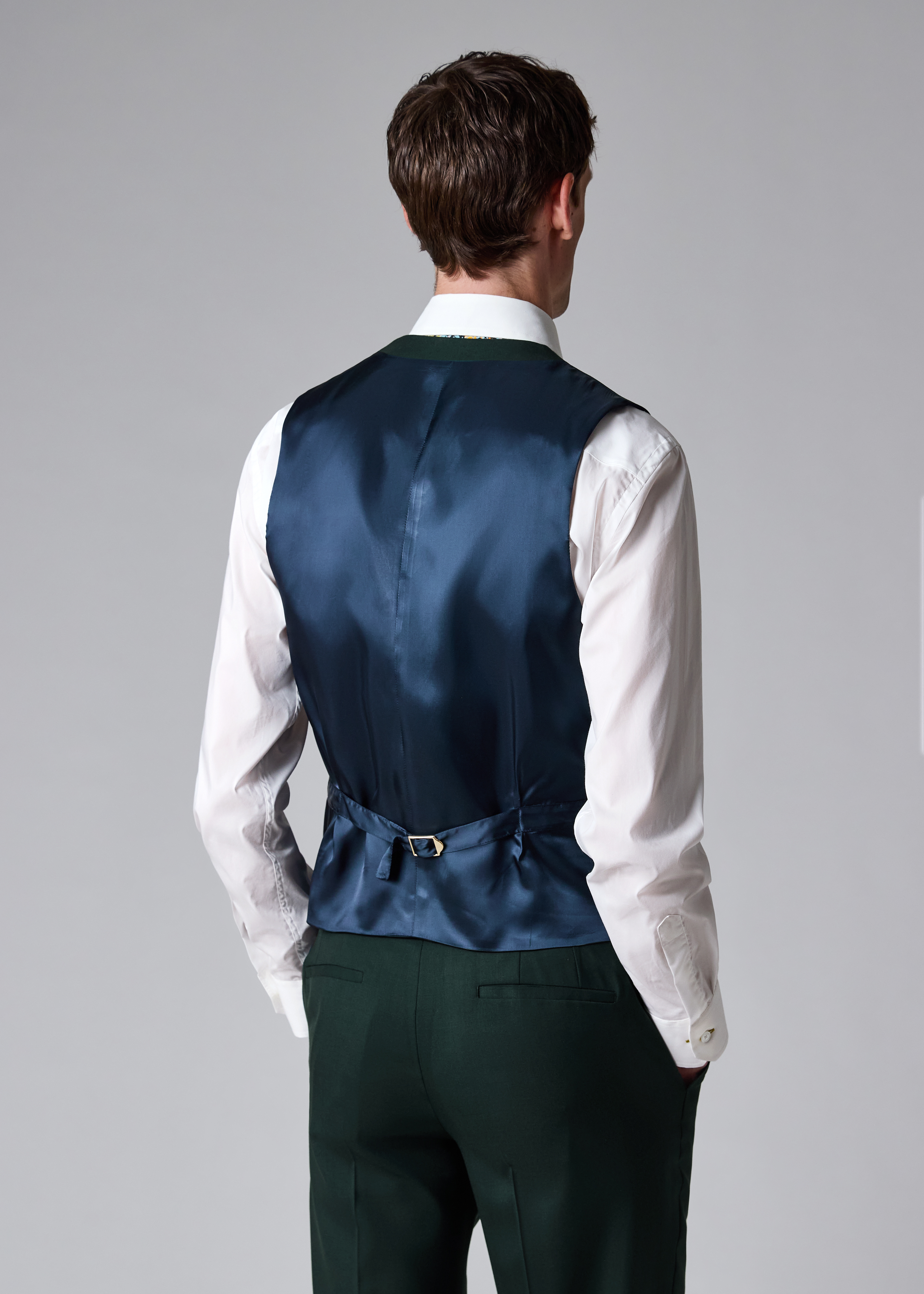 Dark Green Wool 'A Suit To Travel In' Waistcoat thumbnail 5