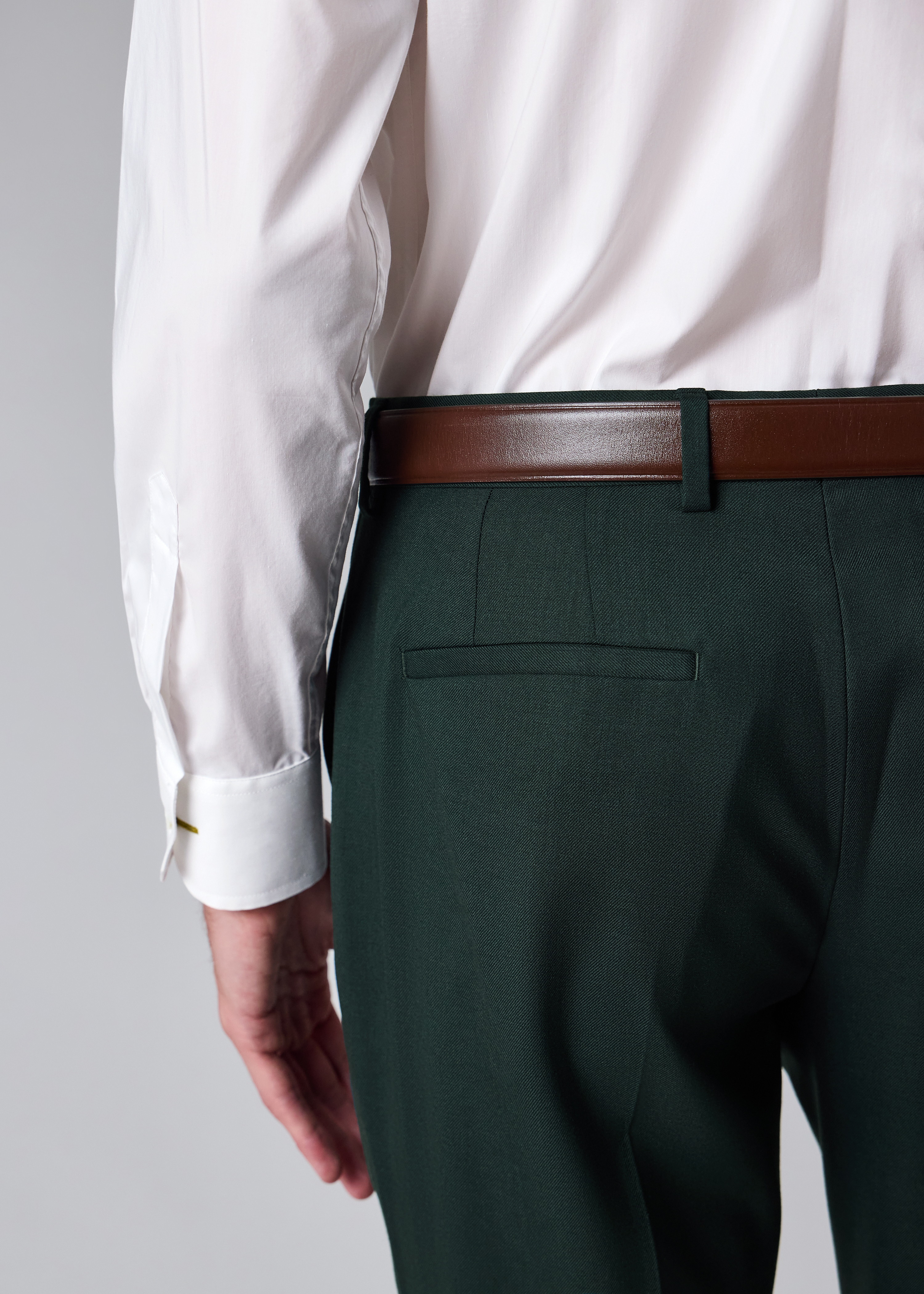 A Suit To Travel In - Slim-Fit Dark Green Wool Trousers thumbnail 8