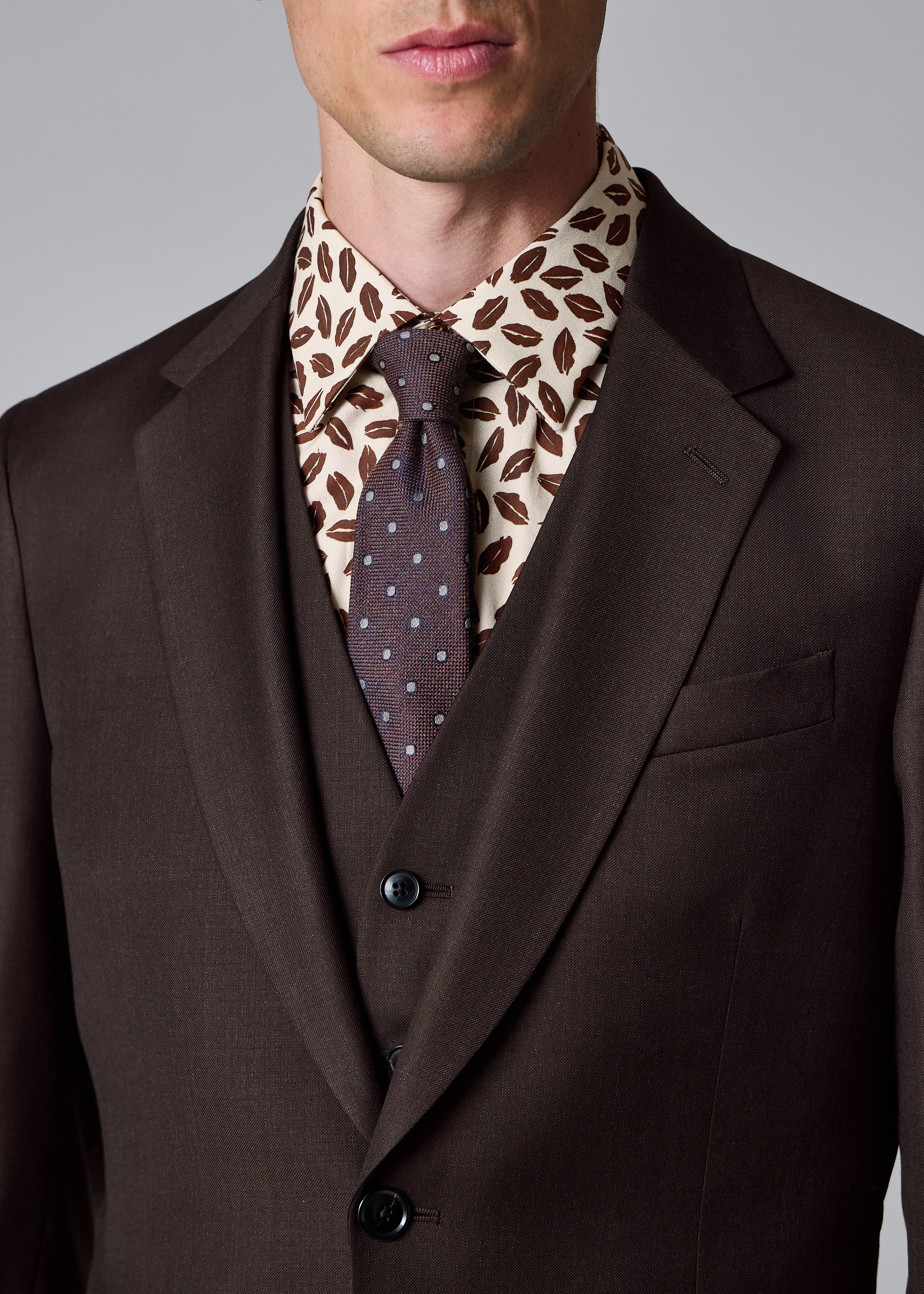 The Soho - Brown Sharkskin Wool Suit thumbnail 11