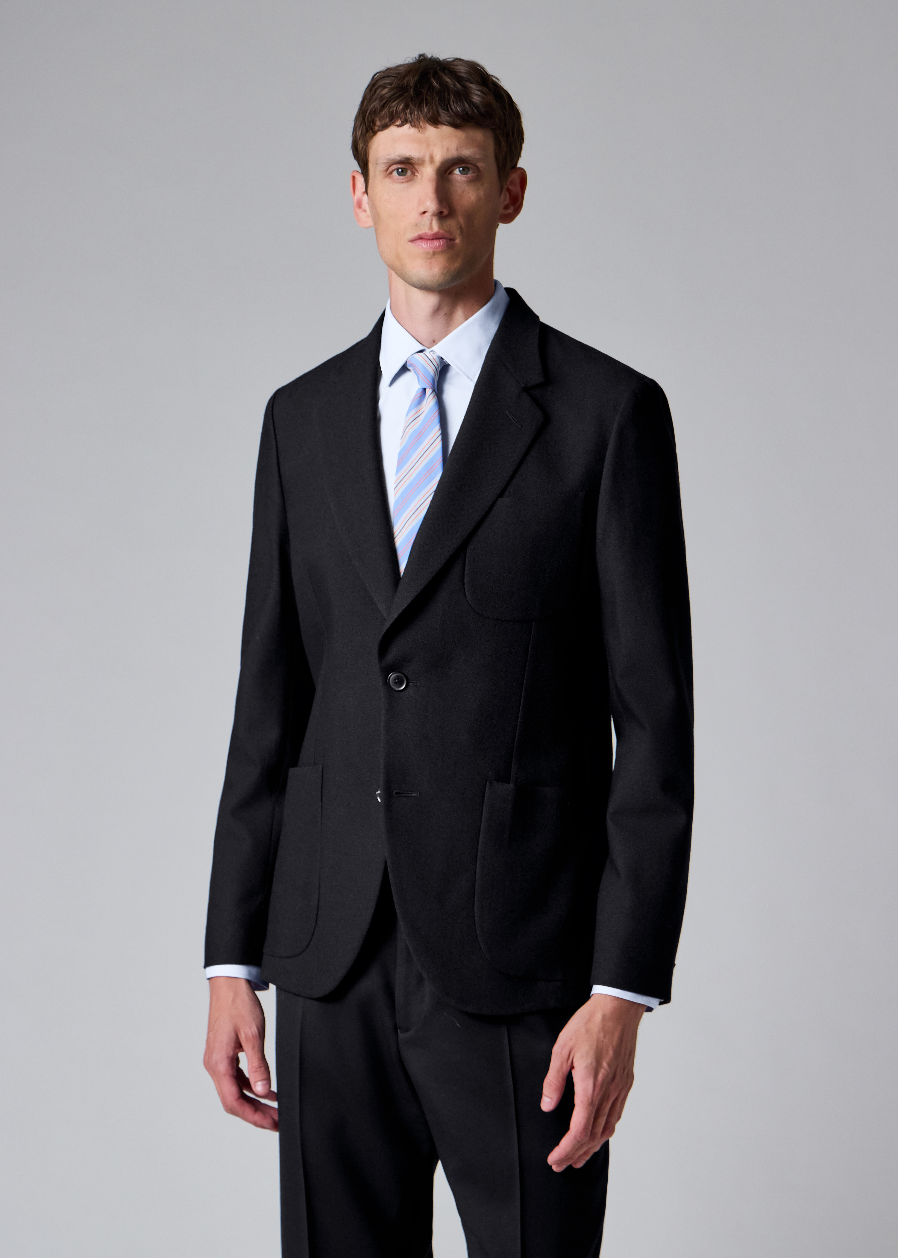 Navy British Wool Patch-Pocket Blazer thumbnail 2