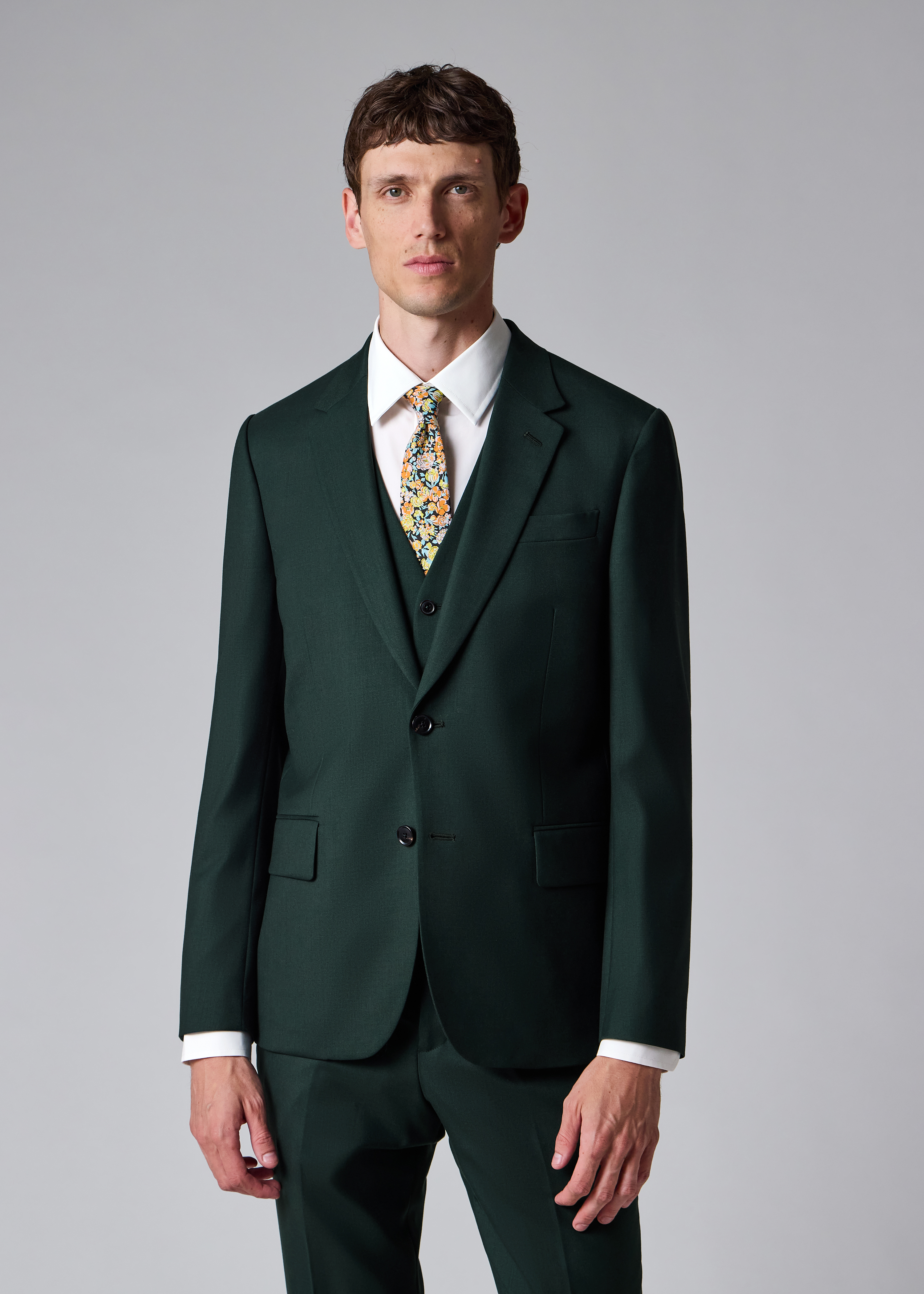 The Soho - Dark Green Wool 'A Suit To Travel In' Three-Piece Suit thumbnail 5