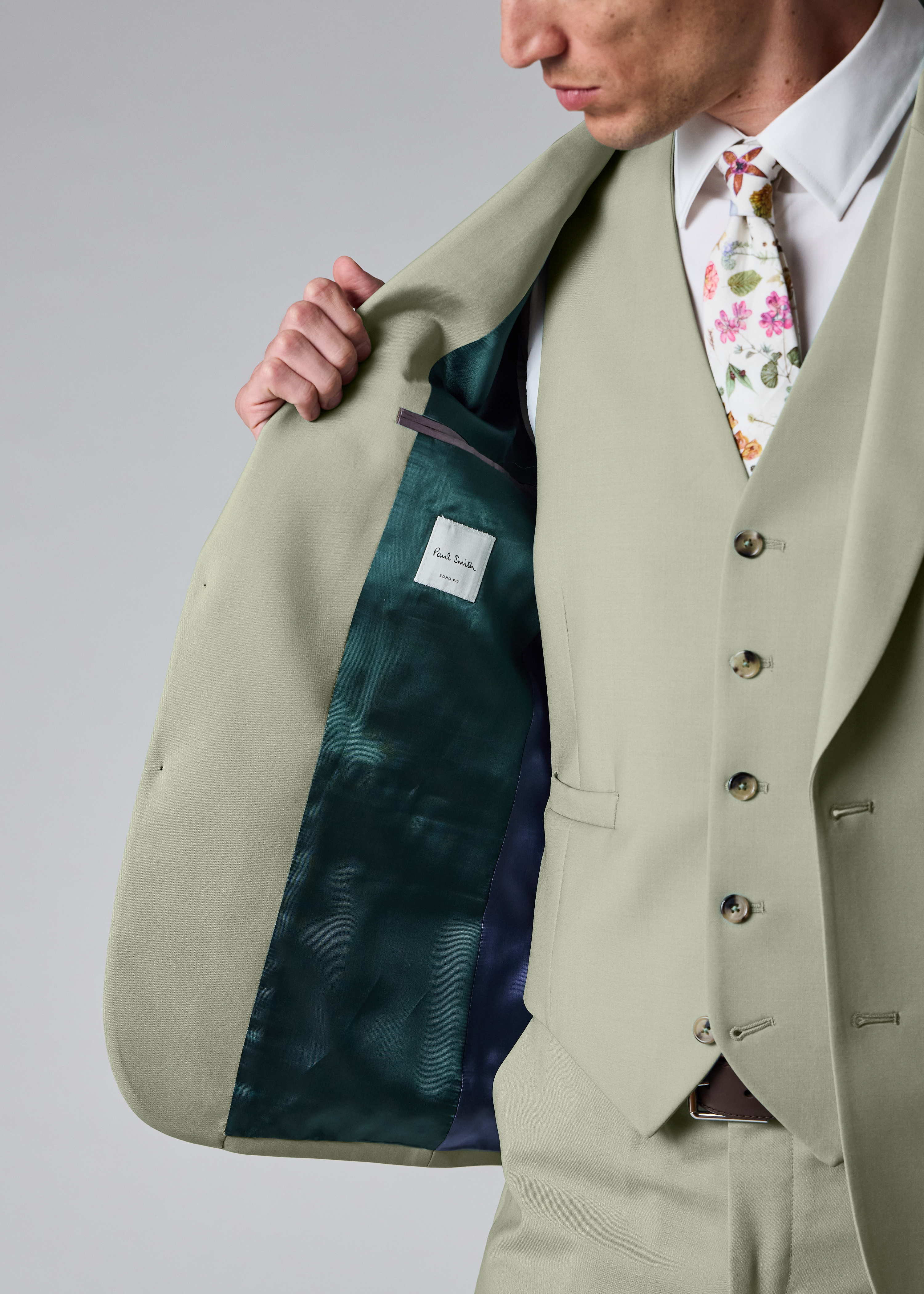The Soho - Sage Green Wool-Mohair Three-Piece Suit thumbnail 3