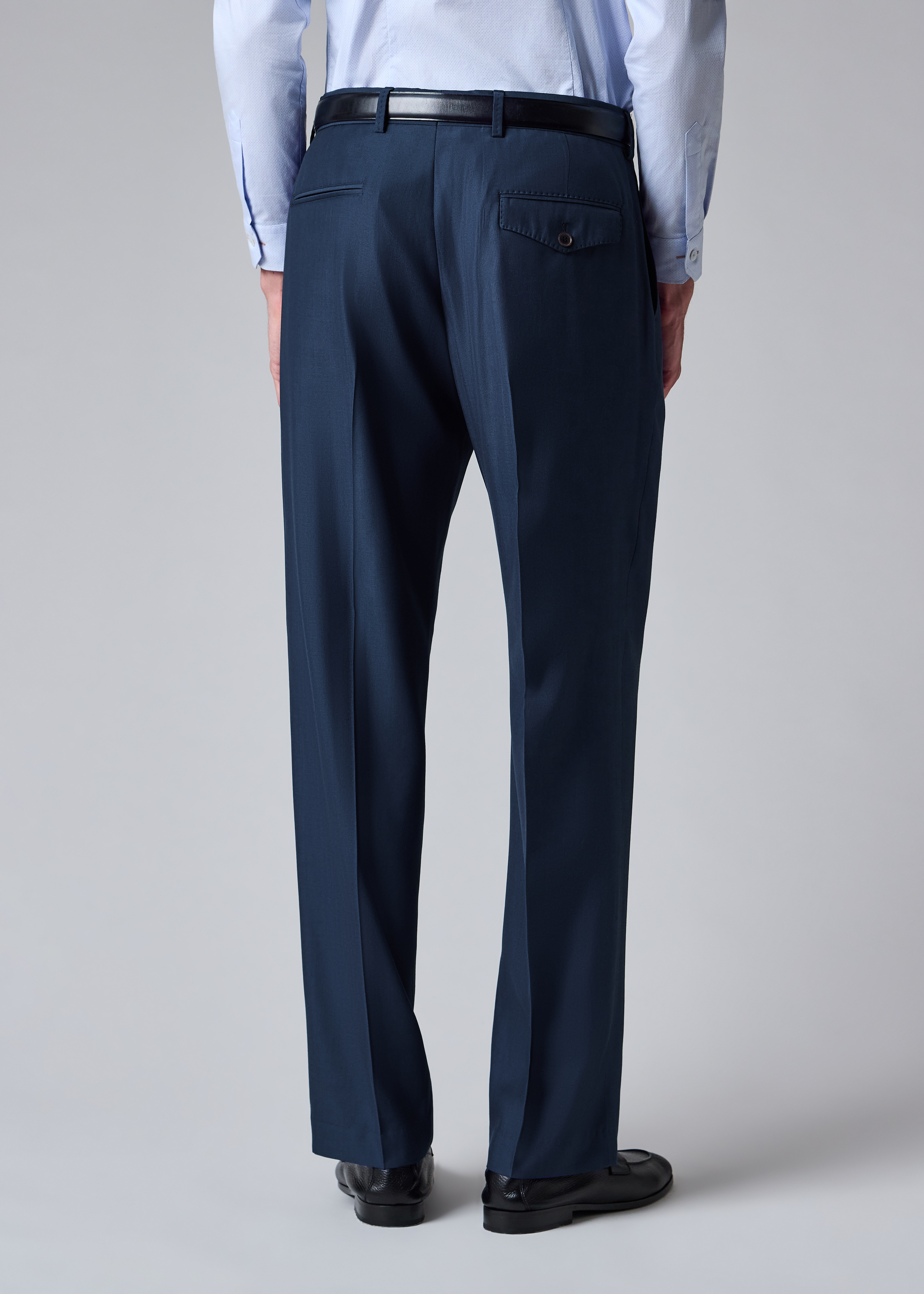 Navy Wool-Viscose Trousers thumbnail 5