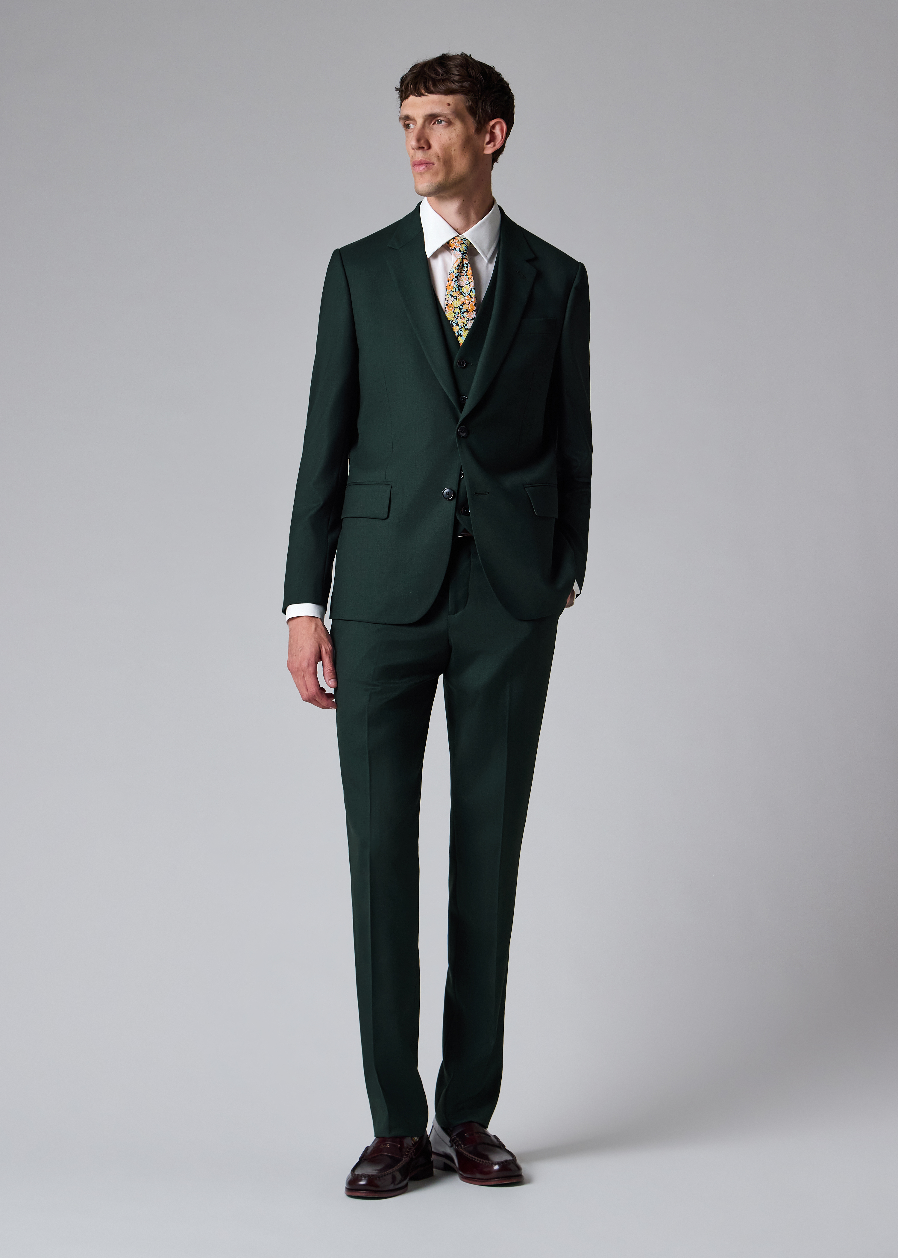 A Suit To Travel In - Slim-Fit Dark Green Wool Trousers thumbnail 9