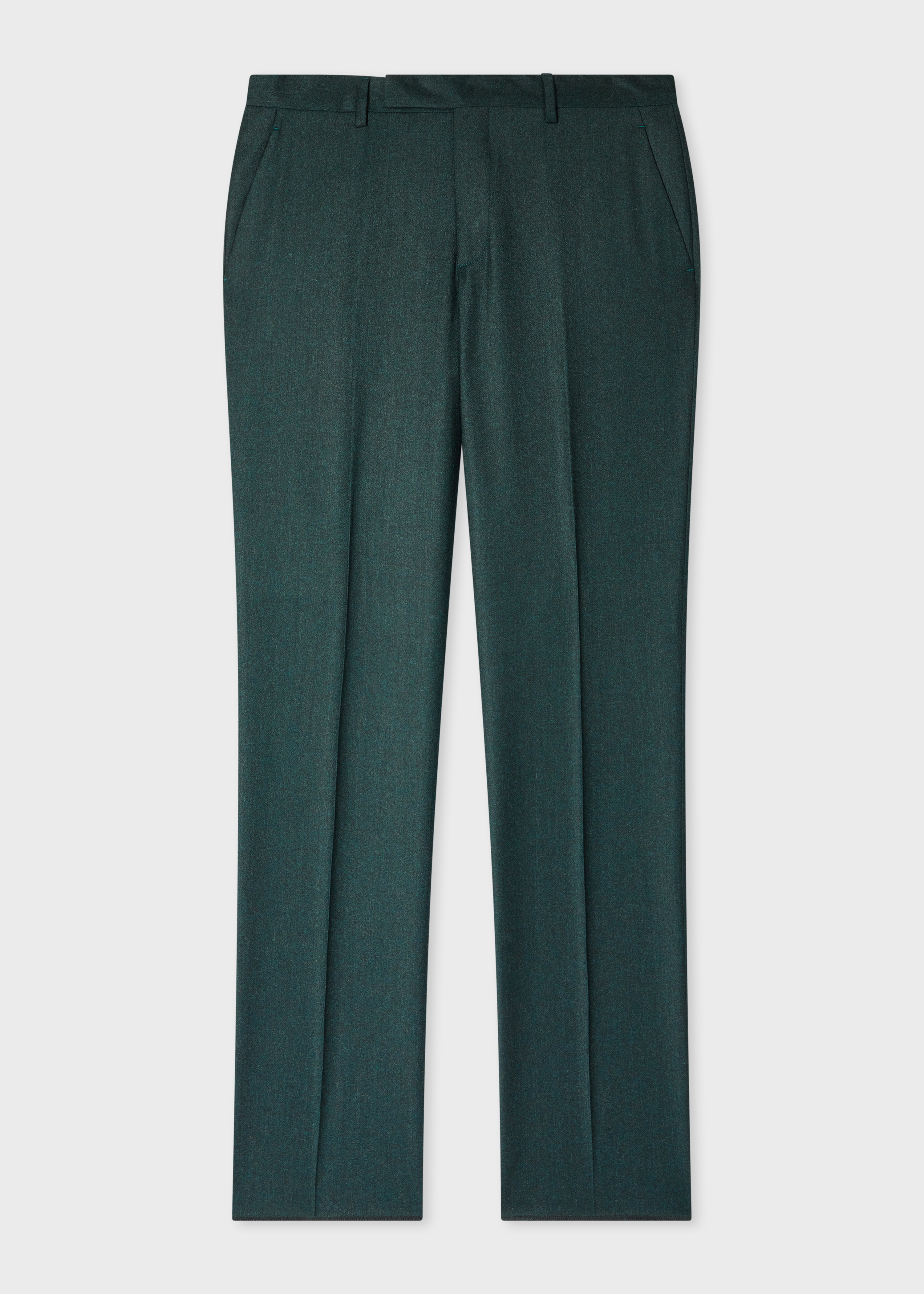 Slim-Fit Teal Green Wool-Cashmere Flannel Trousers primary image