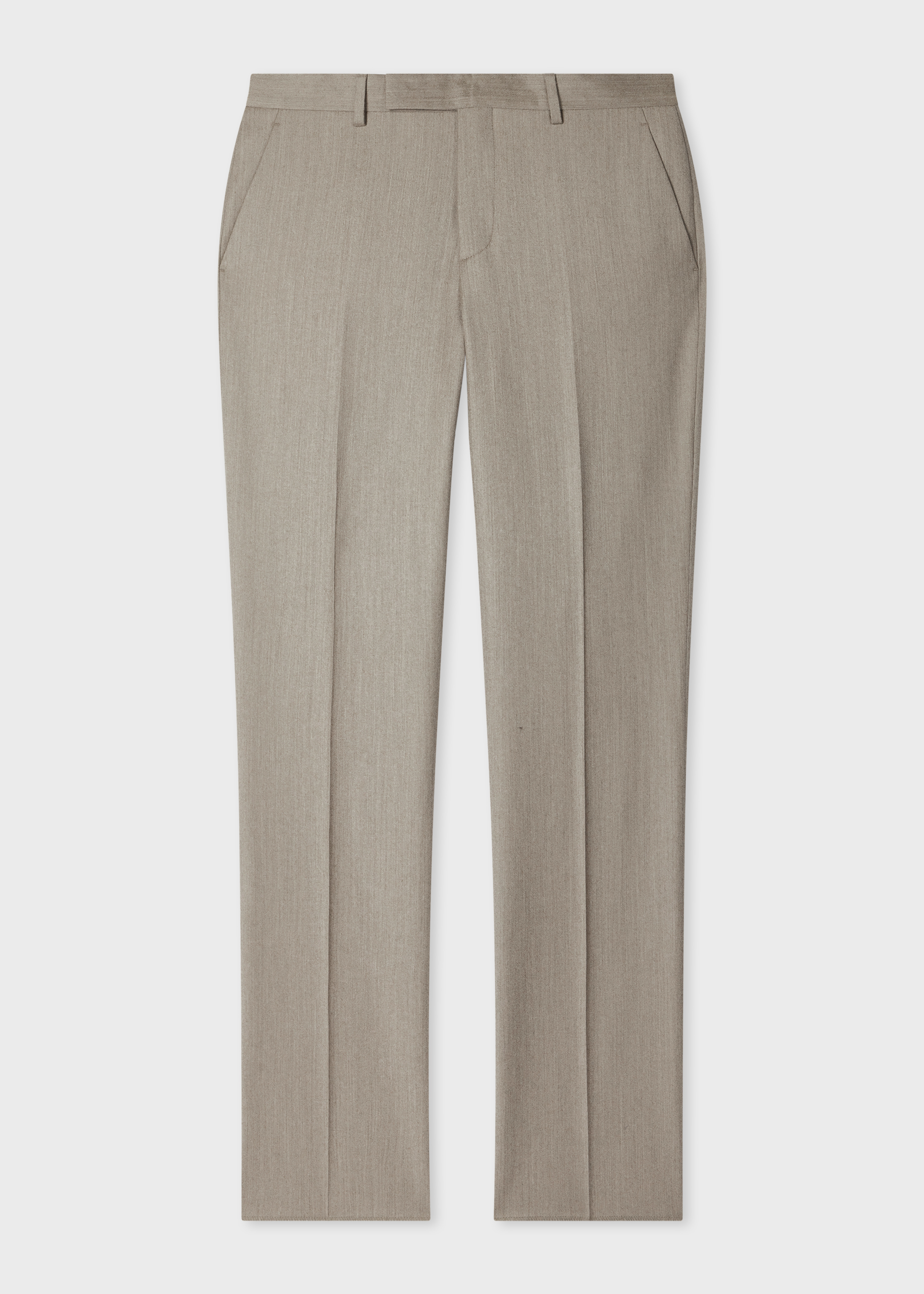 Slim-Fit Light Beige Wool-Cashmere Flannel Trousers primary image