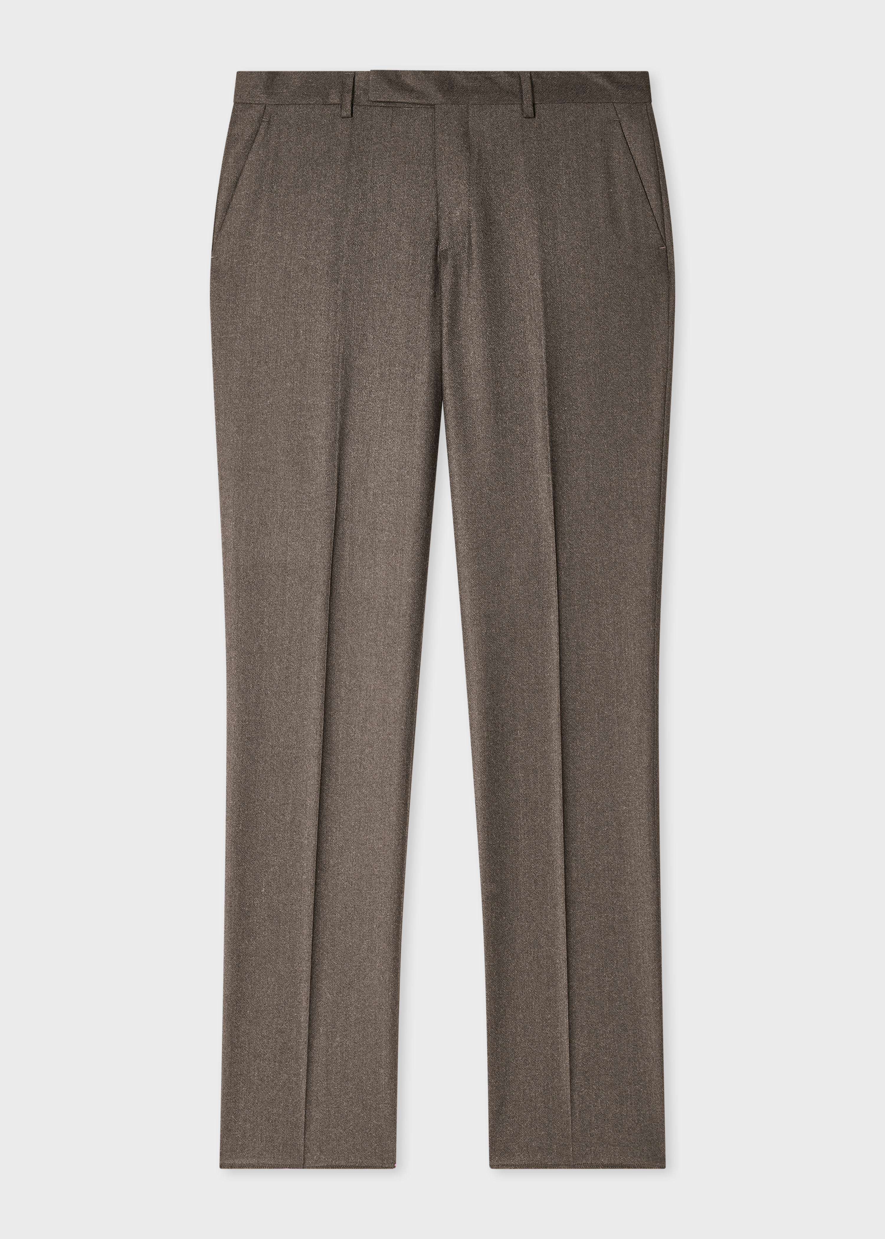 Slim-Fit Light Brown Wool-Cashmere Flannel Trousers primary image