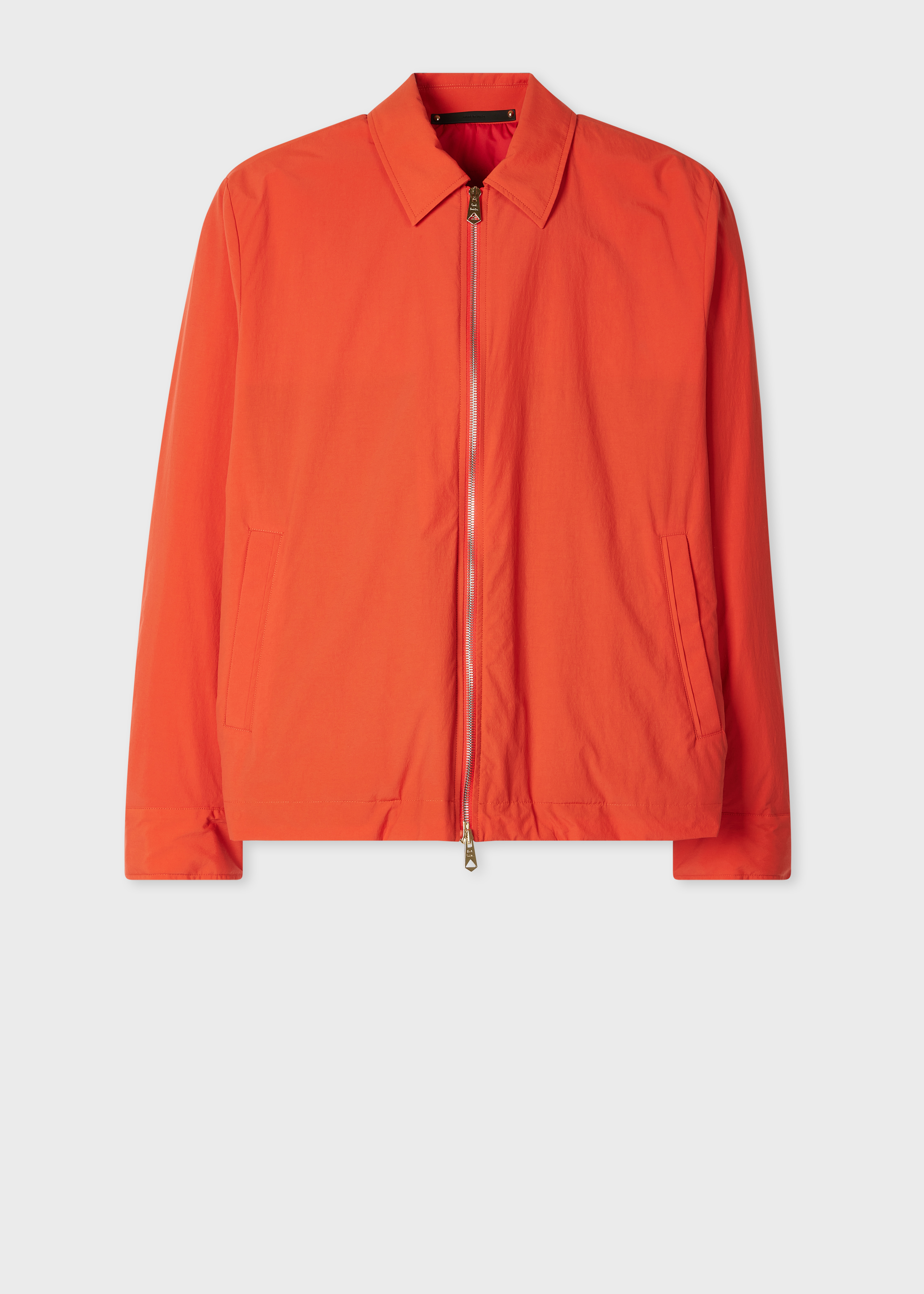 Orange Cotton-Blend Quilted Zip Jacket primary image