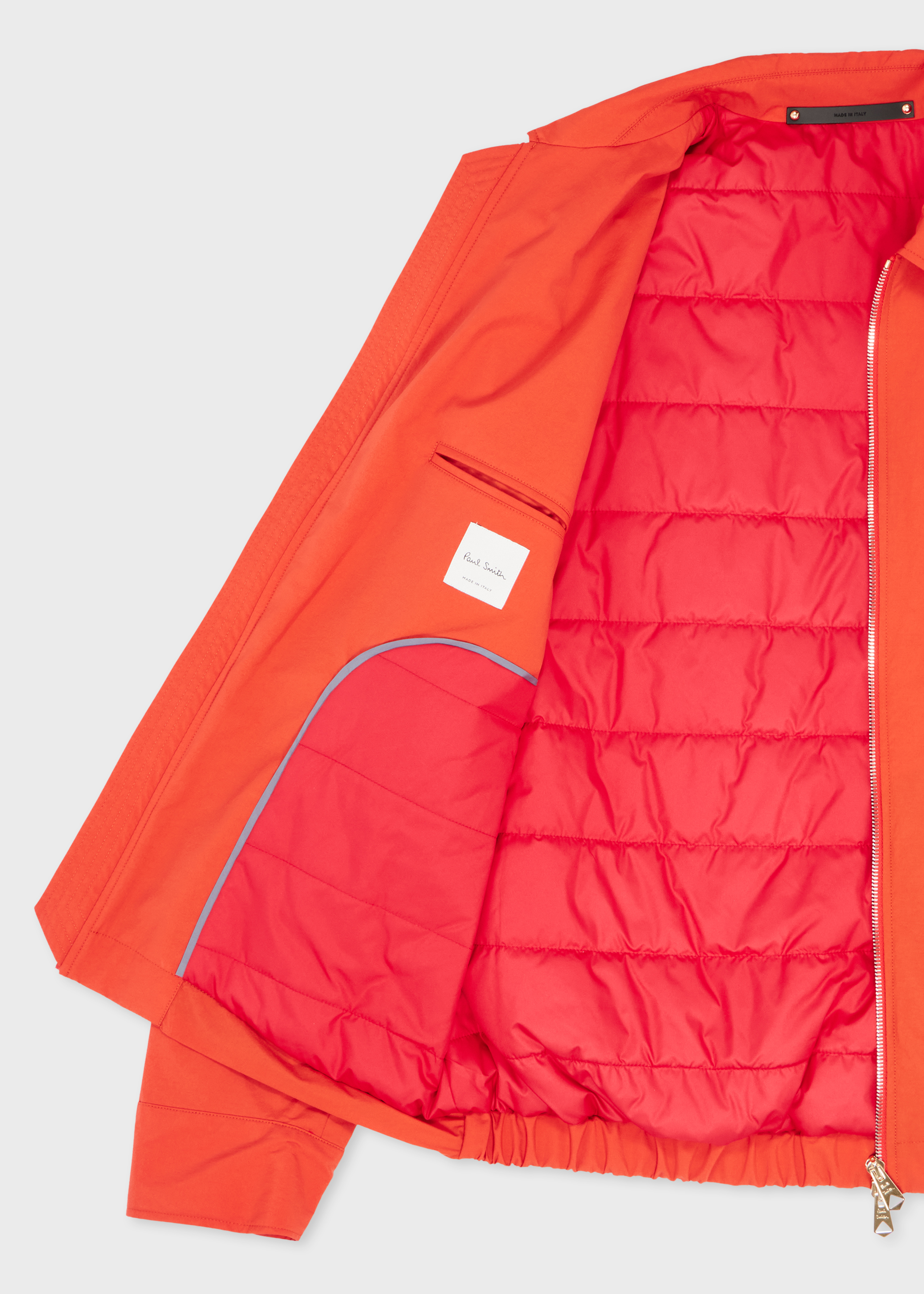 Orange Cotton-Blend Quilted Zip Jacket thumbnail 5