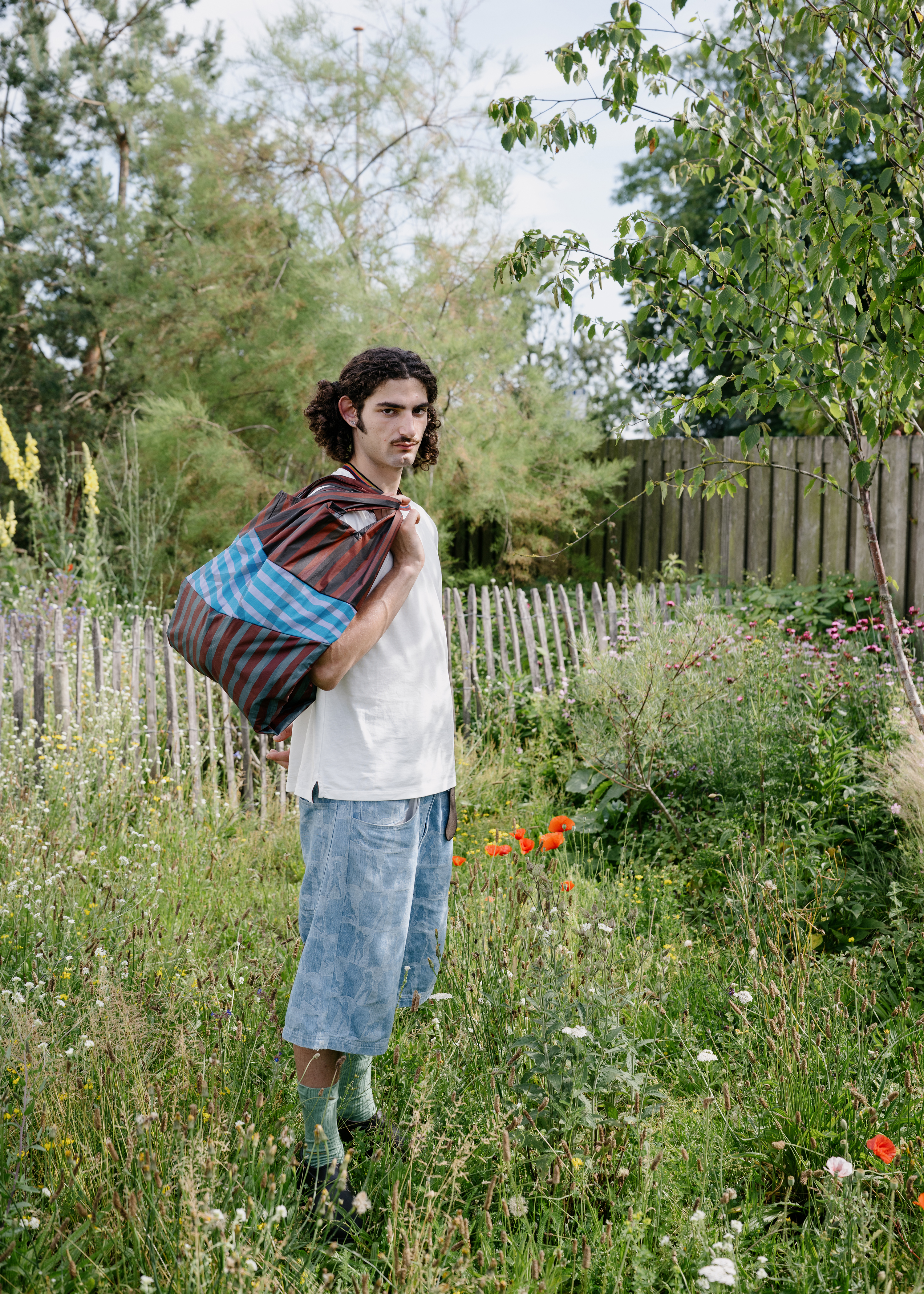 Susan Bijl x Paul Smith - Brown Mixed-Stripe 'The New Shopping Bag