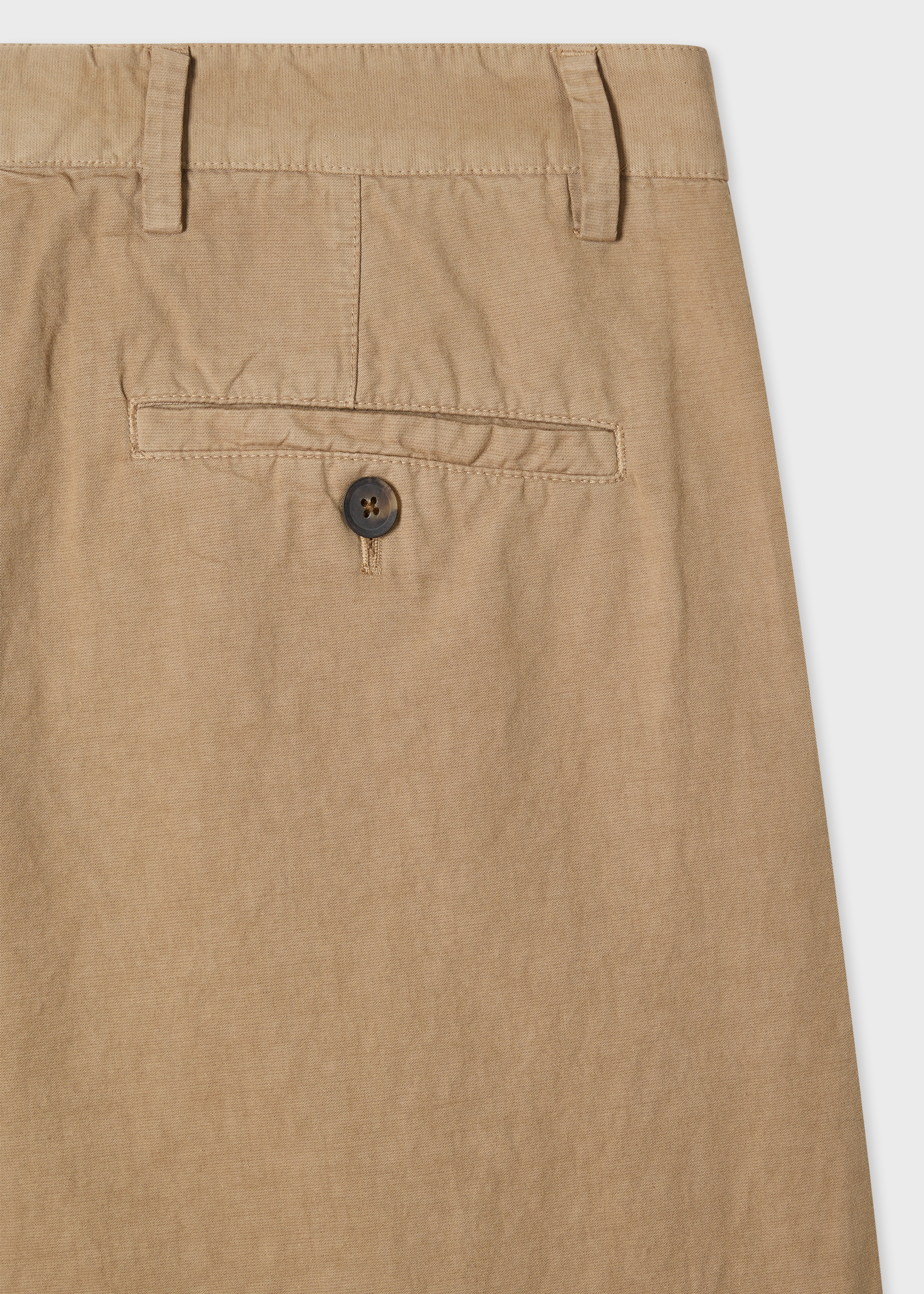 Taupe Cotton-Linen Double Pleat Trousers thumbnail 3