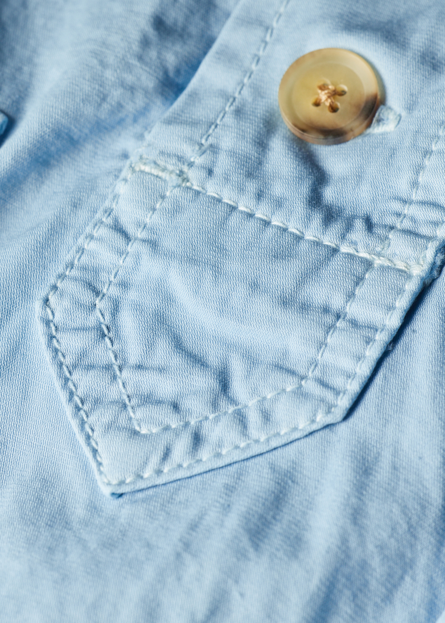 Light Blue Cotton Popover Jacket thumbnail 5