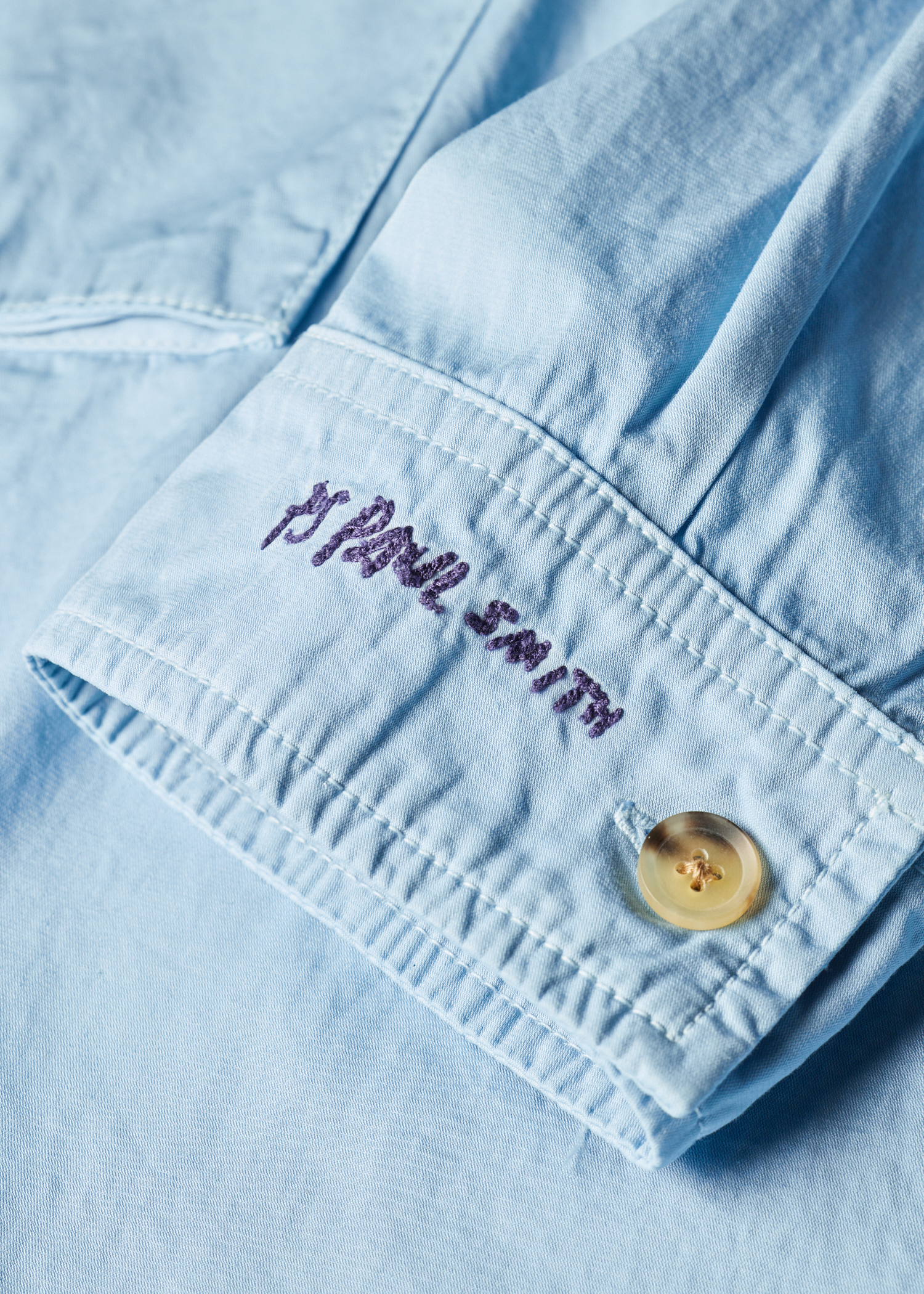 Light Blue Cotton Popover Jacket thumbnail 9