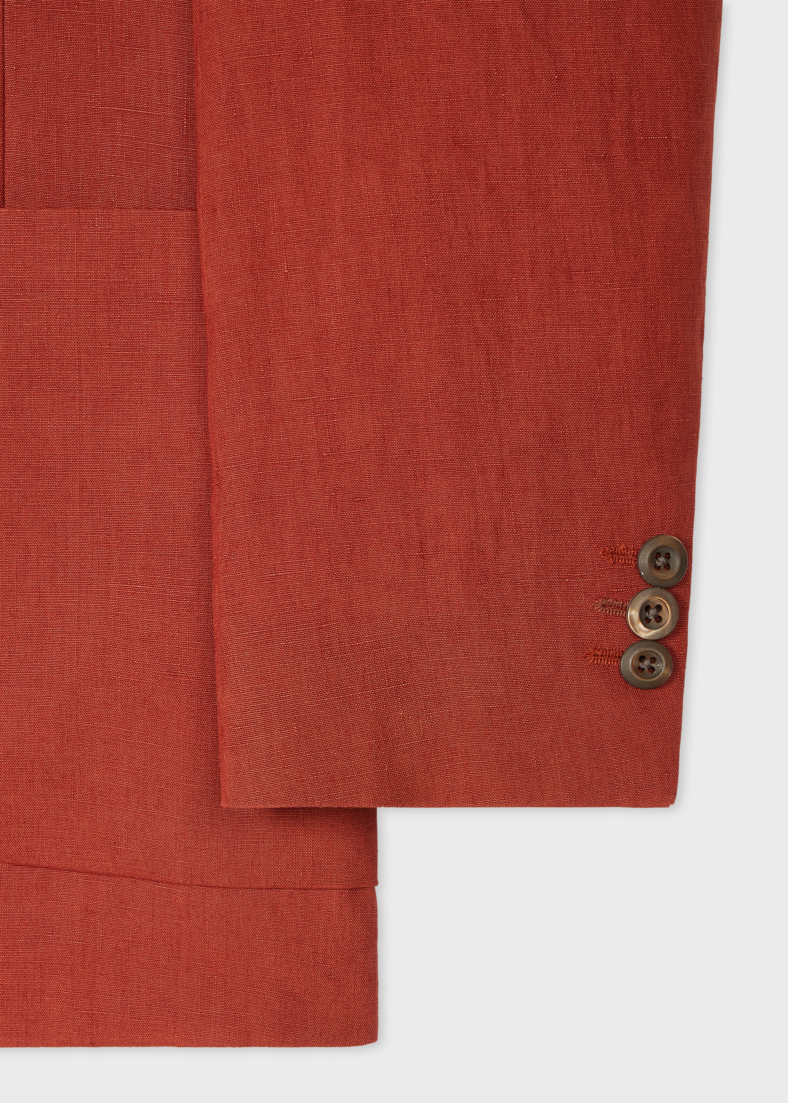 Rust Red Double-Breasted Linen Short Suit thumbnail 6