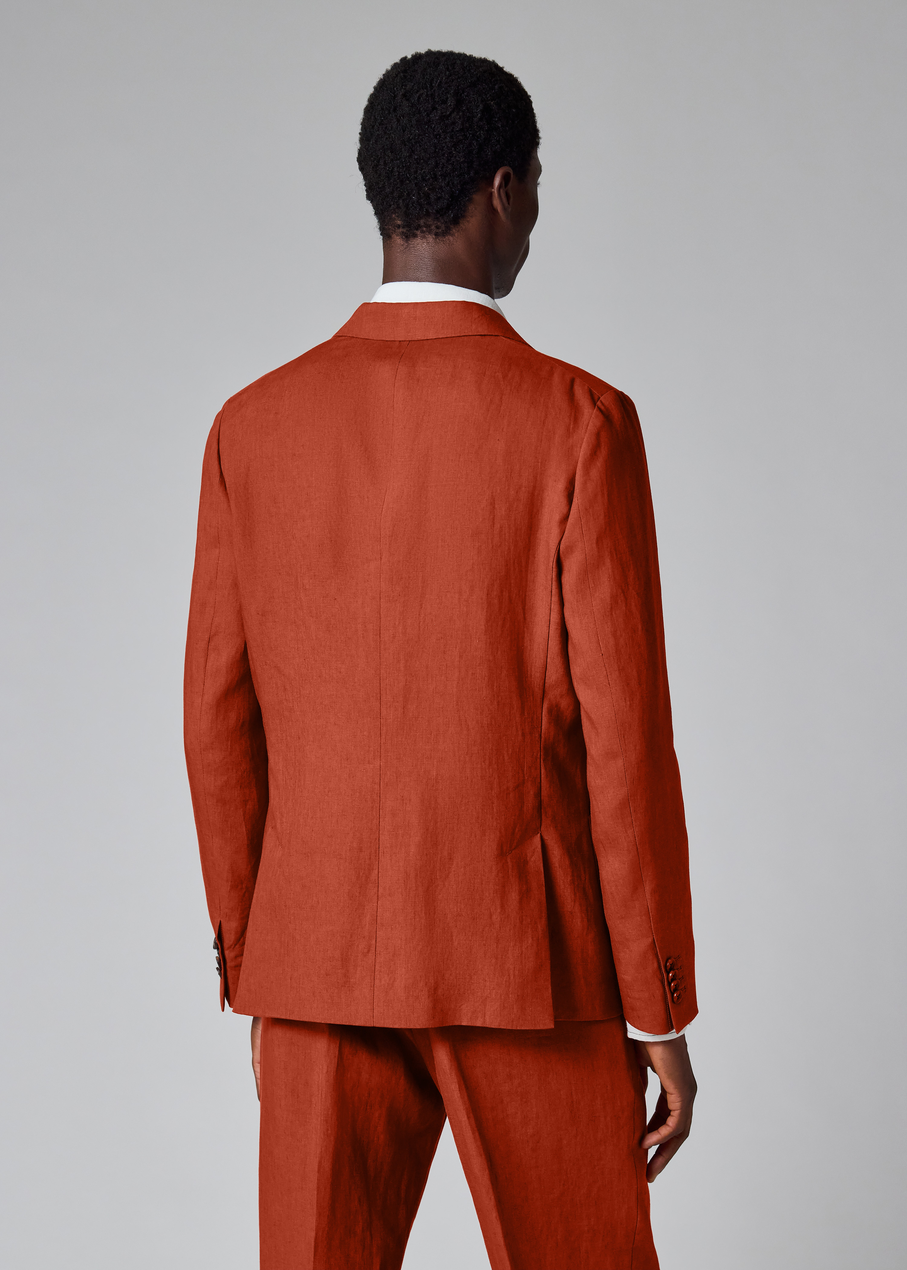 The Soho - Rust Red Linen Two-Button Blazer thumbnail 7