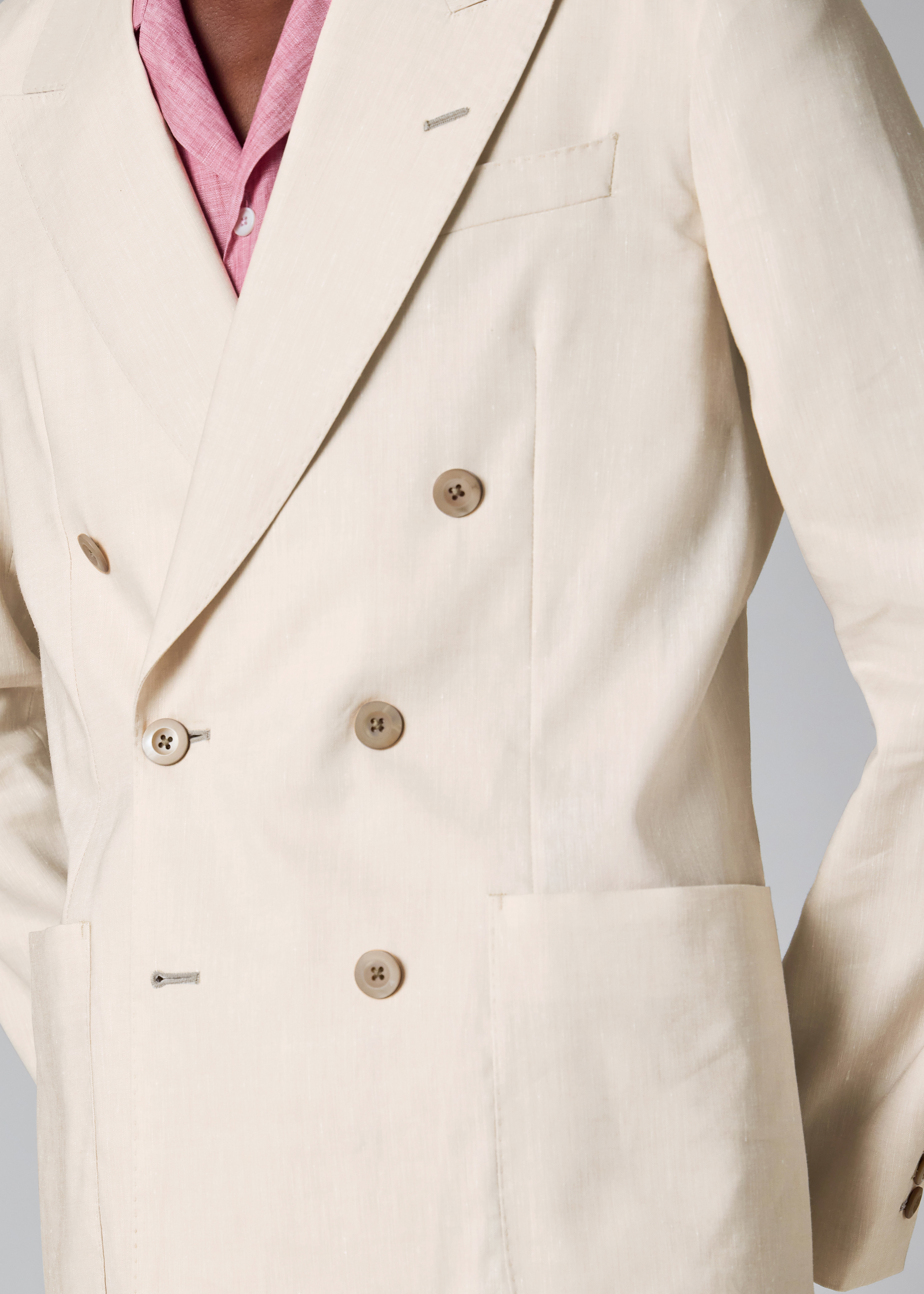 Ivory Linen and Tropical Wool-Blend Two-Piece Suit thumbnail 6