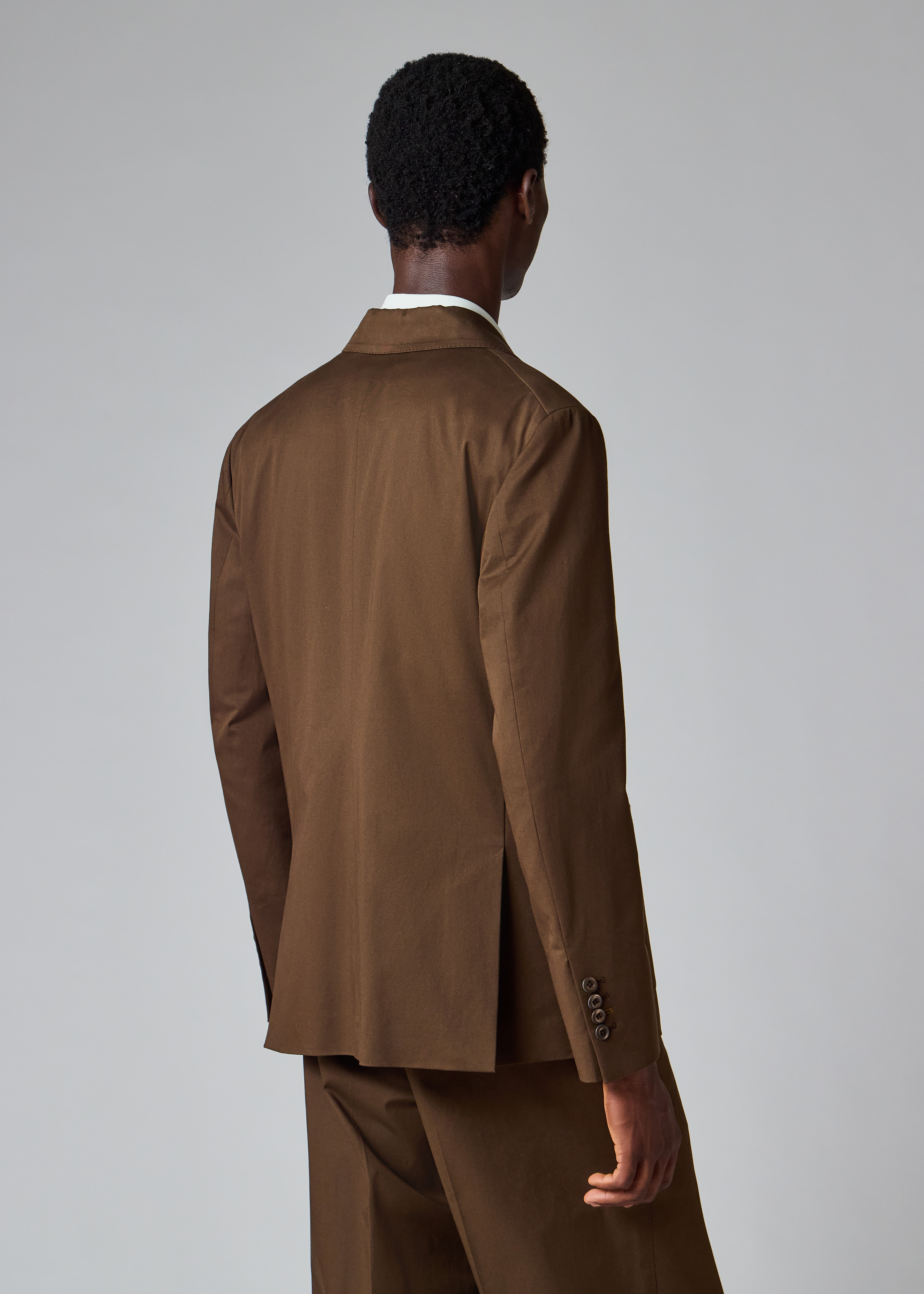 Brown Cotton-Twill Double-Breasted Suit thumbnail 9