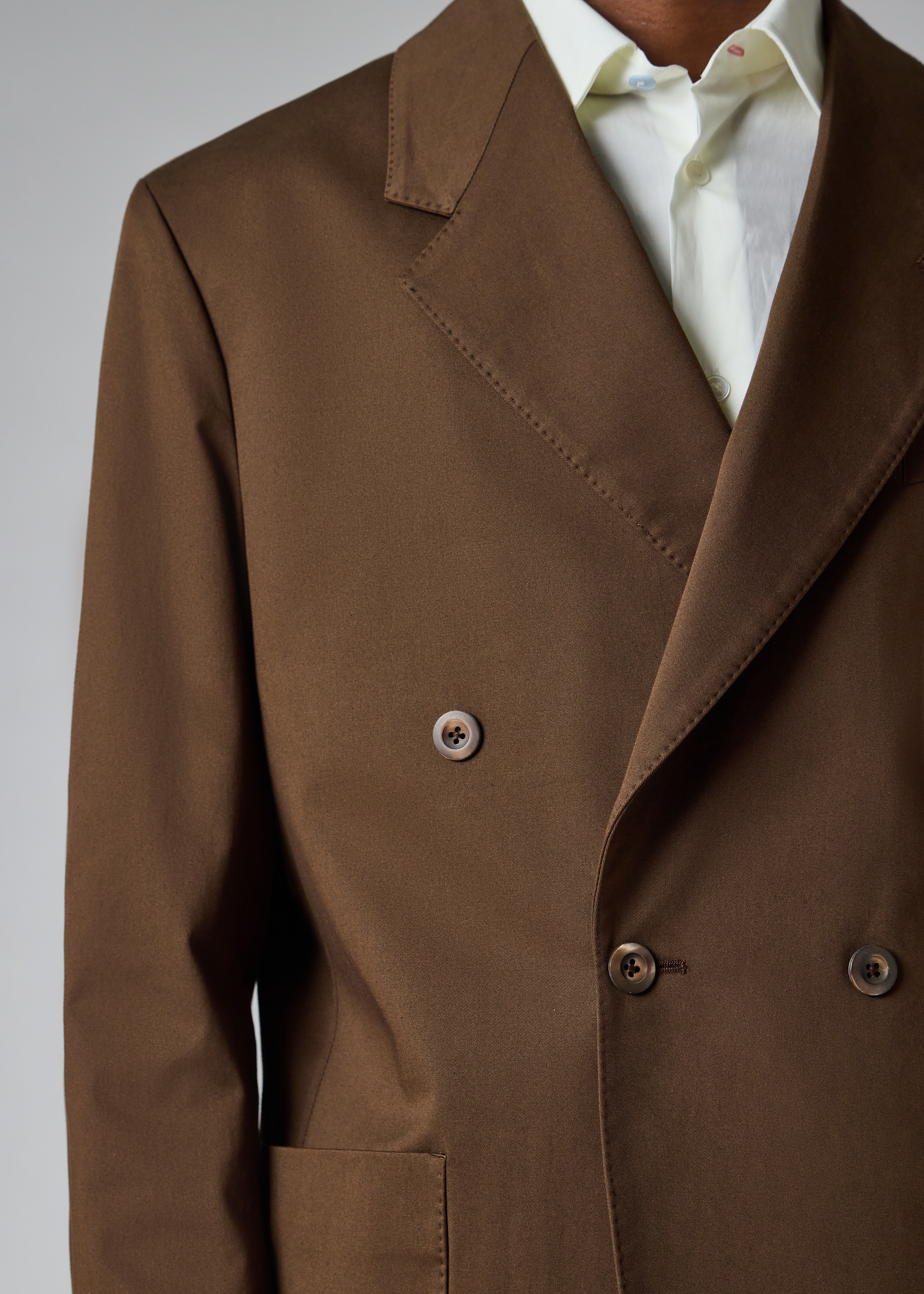 Brown Cotton-Twill Double-Breasted Suit thumbnail 10