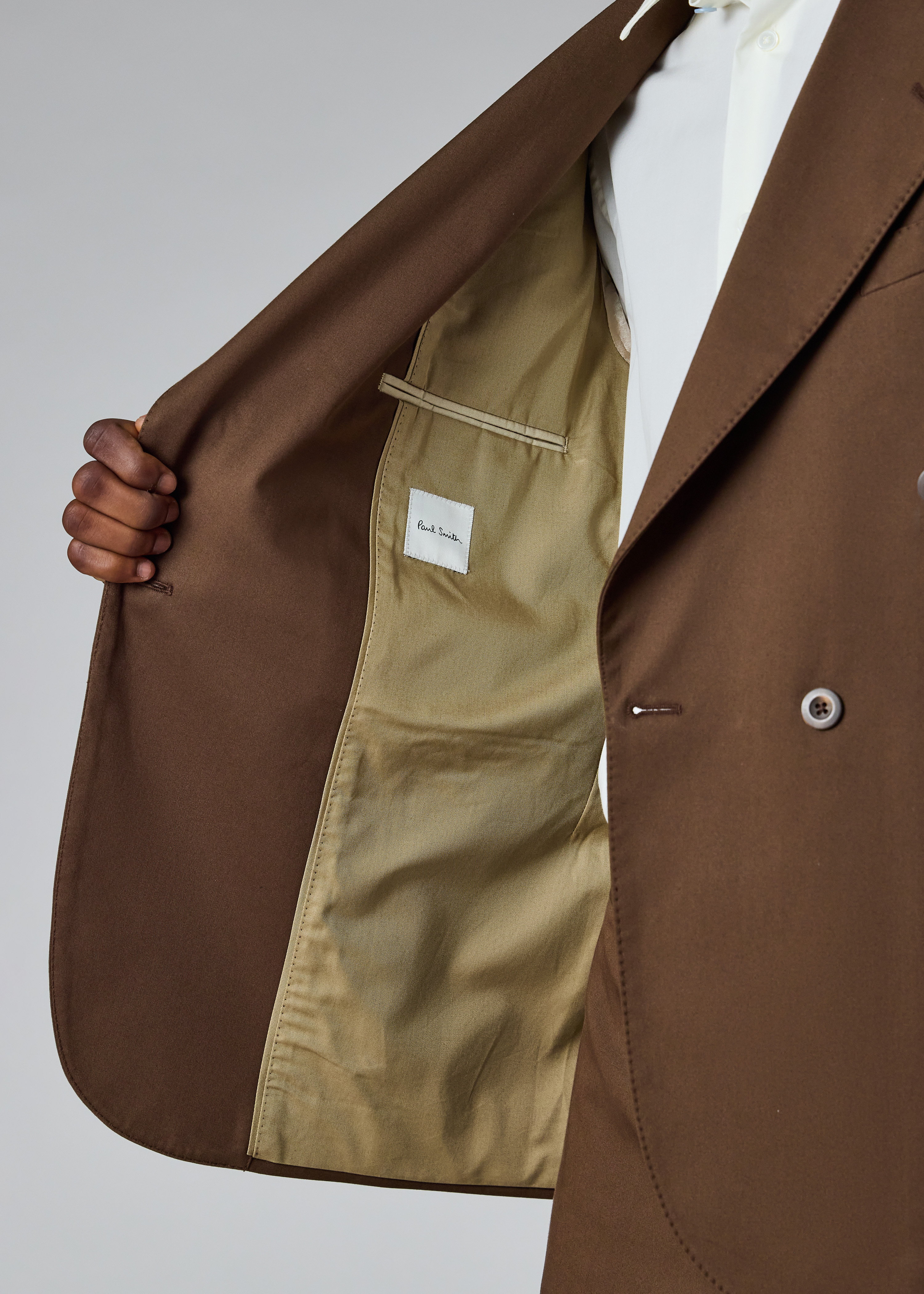 Brown Cotton-Twill Double-Breasted Suit thumbnail 7