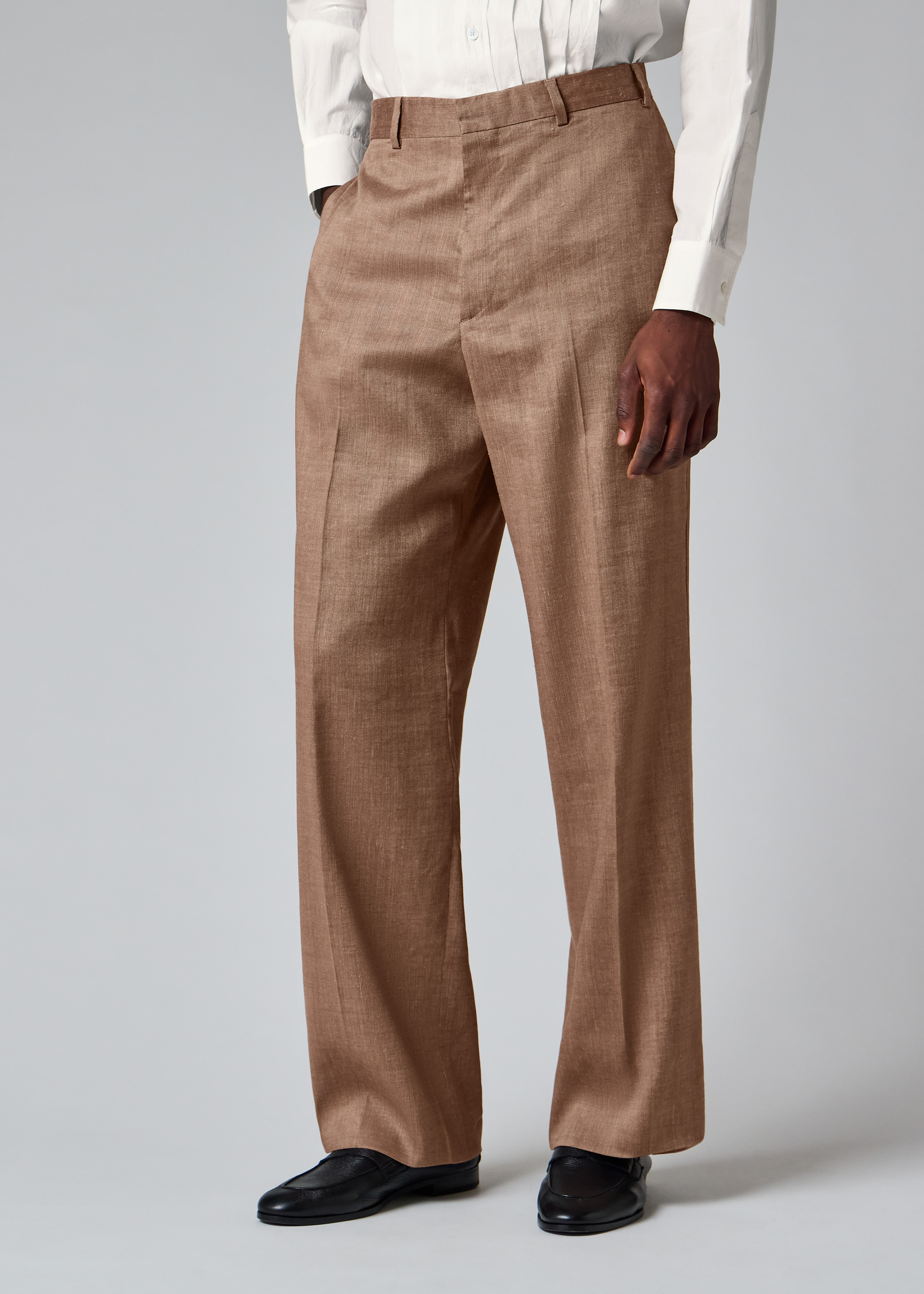 Brown Iridescent Wool-Linen Suit thumbnail 7