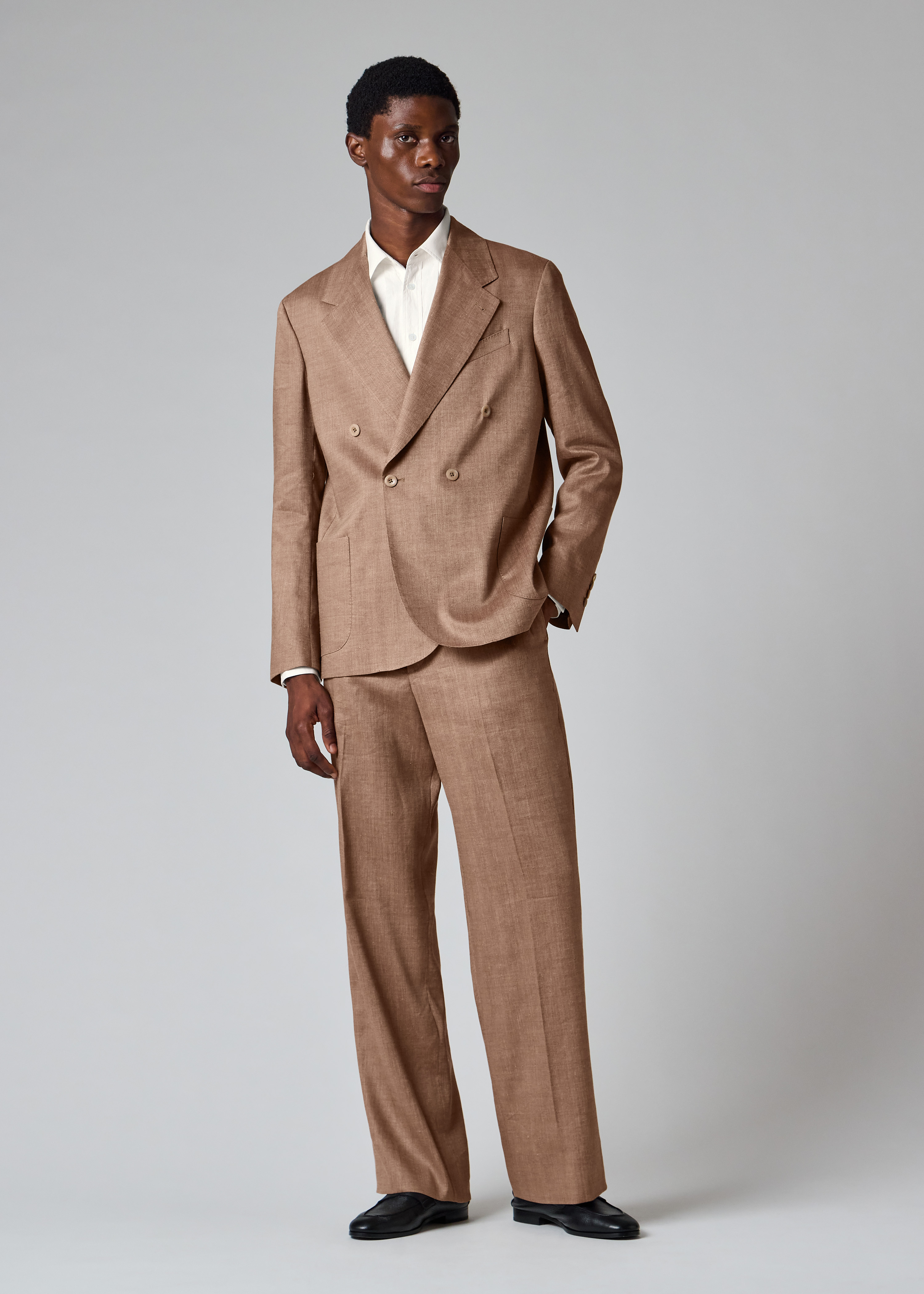 Brown Iridescent Wool-Linen Suit thumbnail 3
