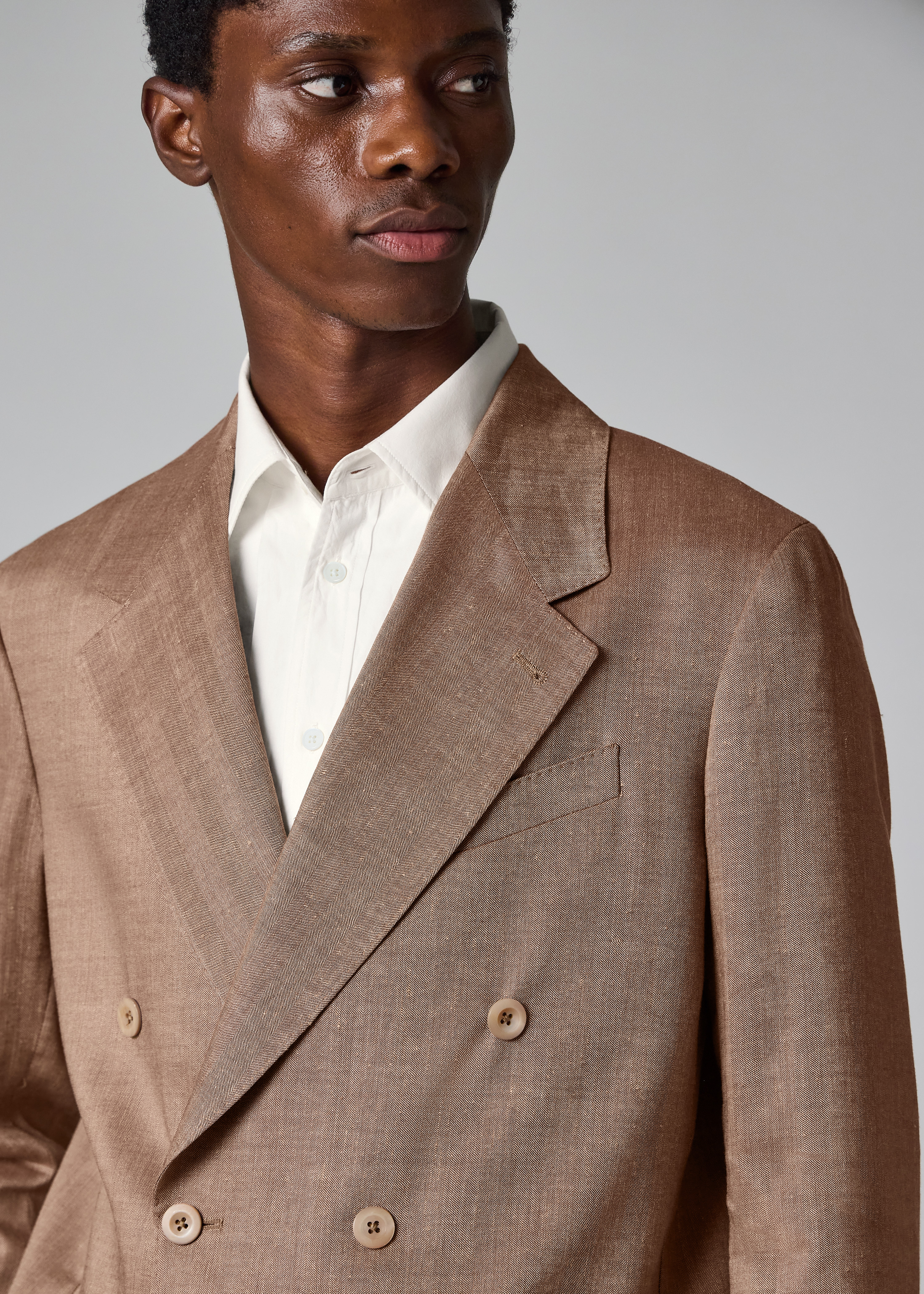 Brown Iridescent Wool-Linen Suit thumbnail 8