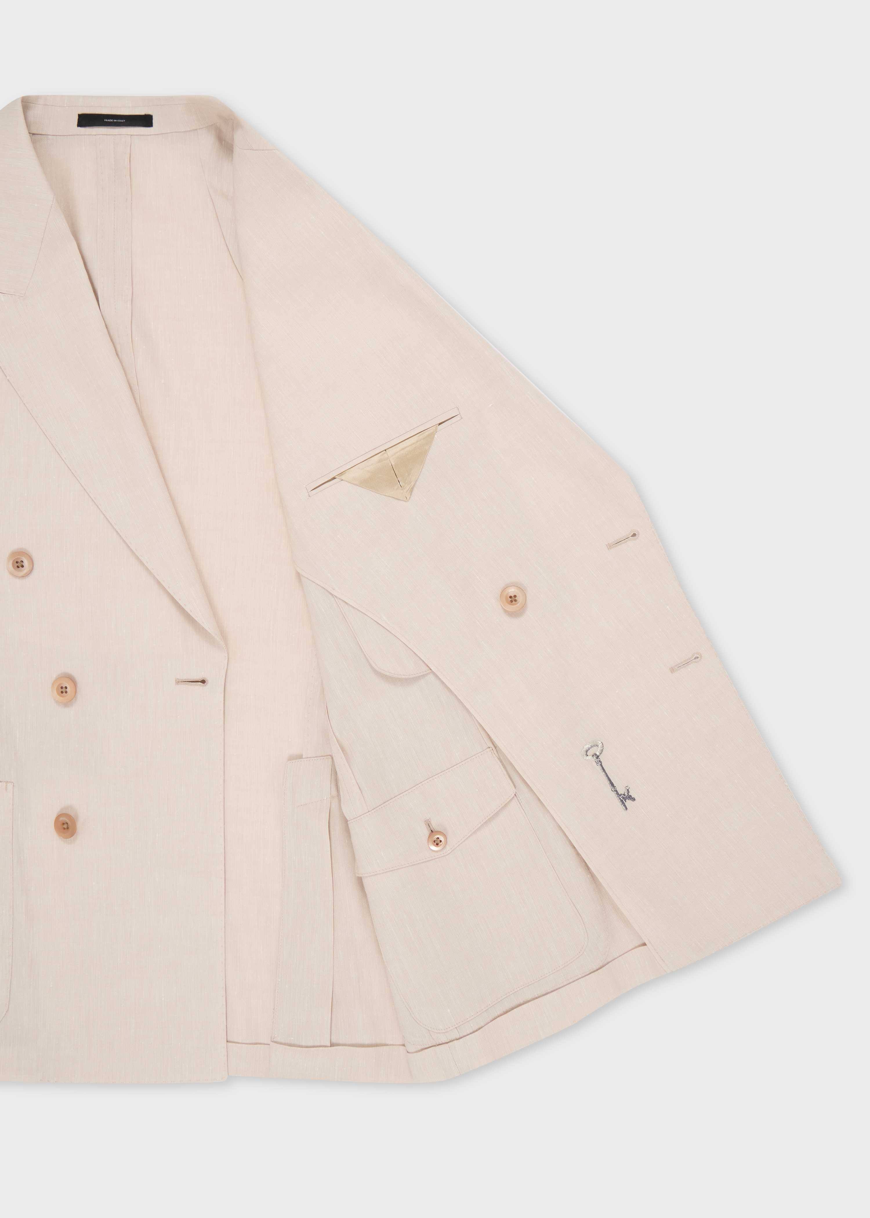 Ivory Linen and Tropical Wool-Blend Two-Piece Suit thumbnail 9