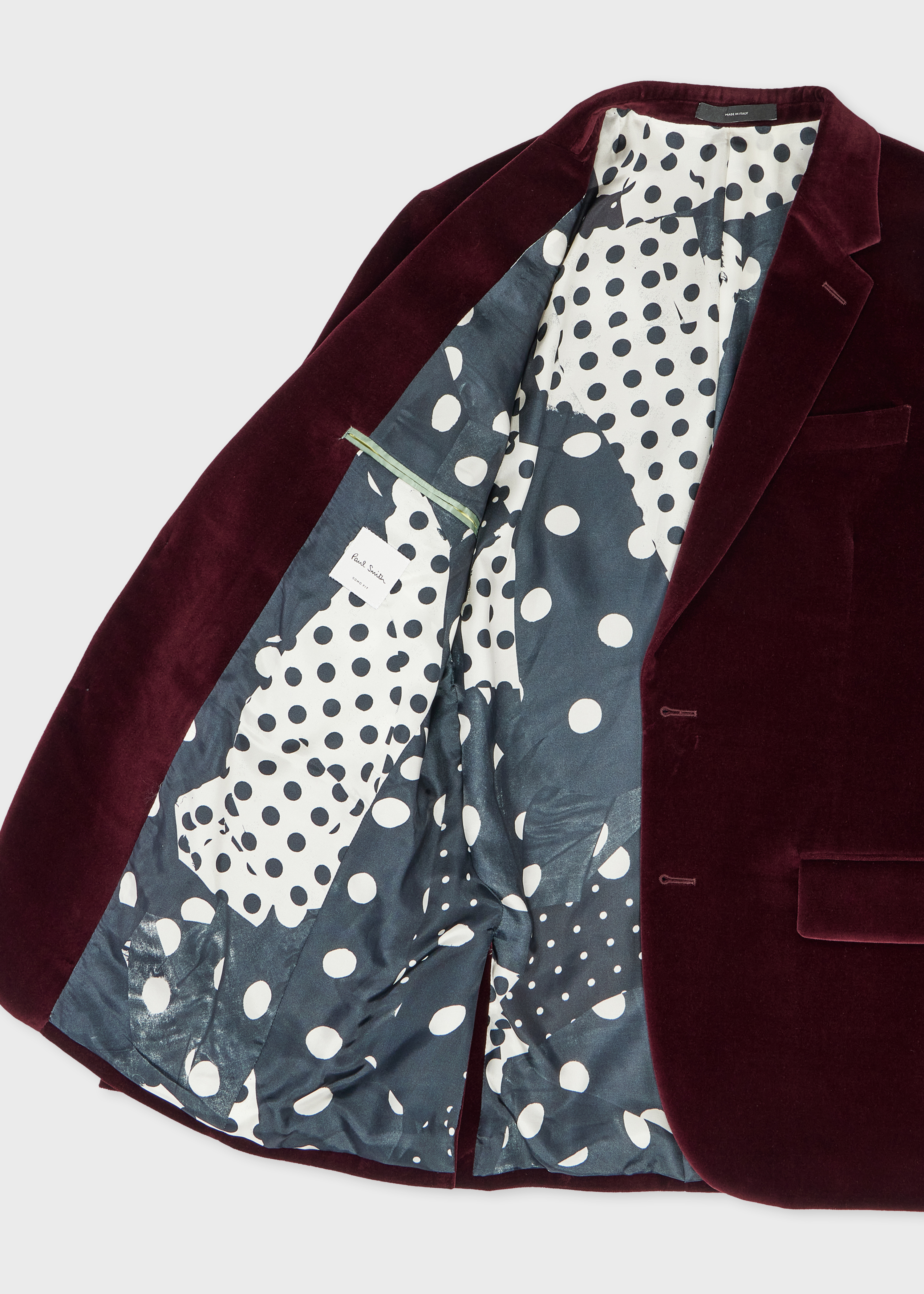 The Soho - Tailored-Fit Burgundy Velvet Blazer thumbnail 3