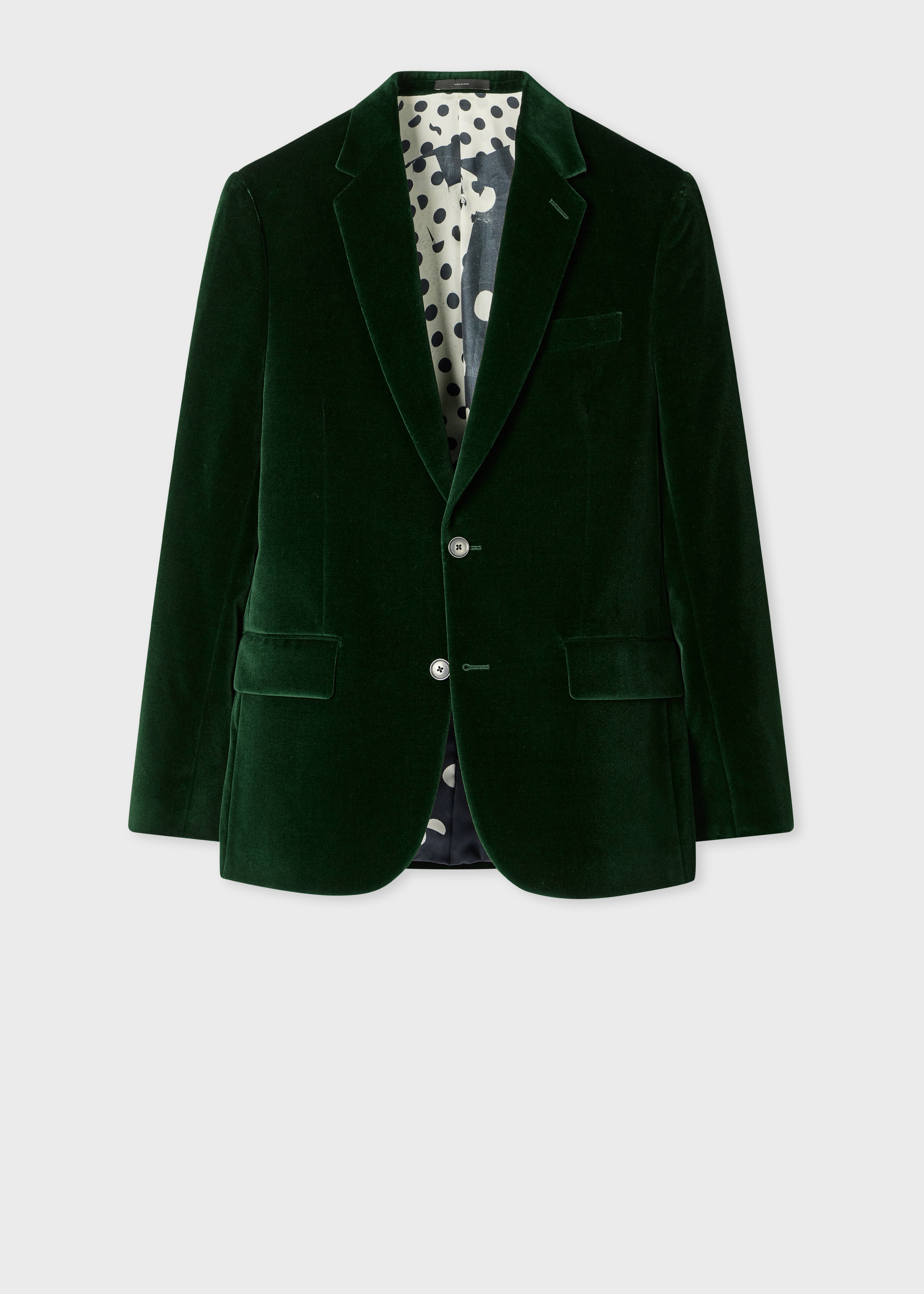 The Soho - Tailored-Fit Dark Emerald Velvet Blazer primary image