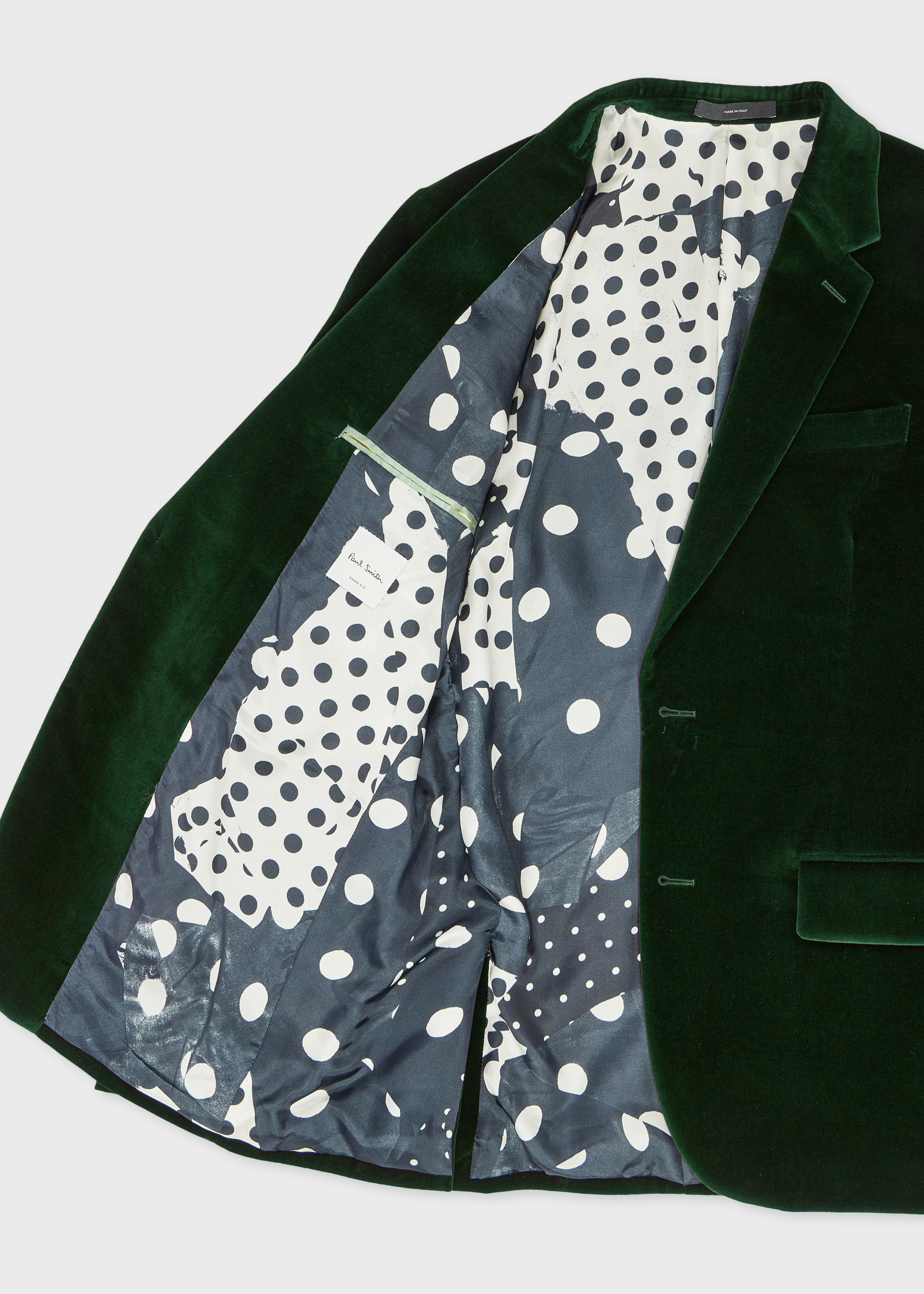 The Soho - Tailored-Fit Dark Emerald Velvet Blazer thumbnail 3