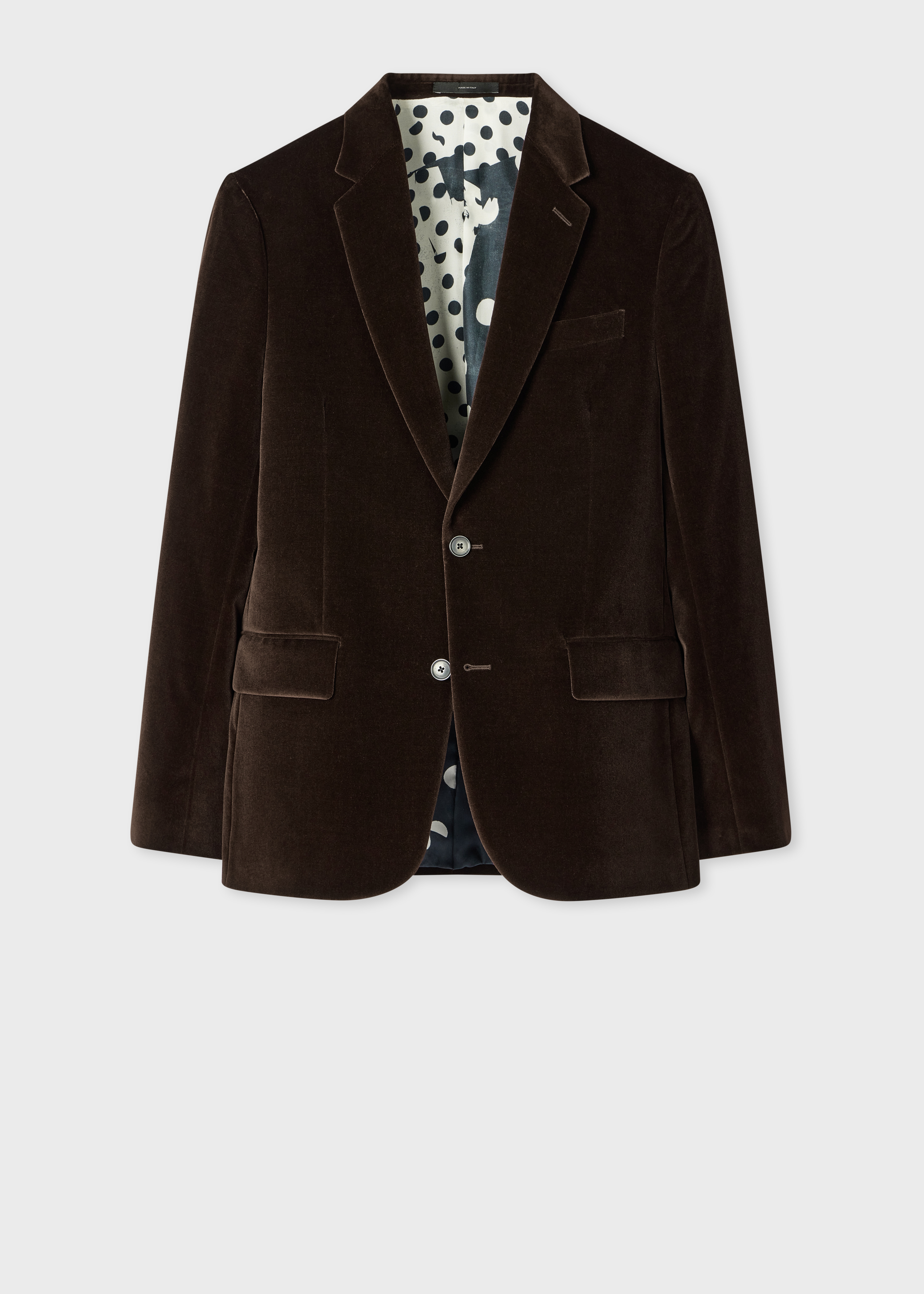 The Soho - Tailored-Fit Brown Velvet Blazer primary image