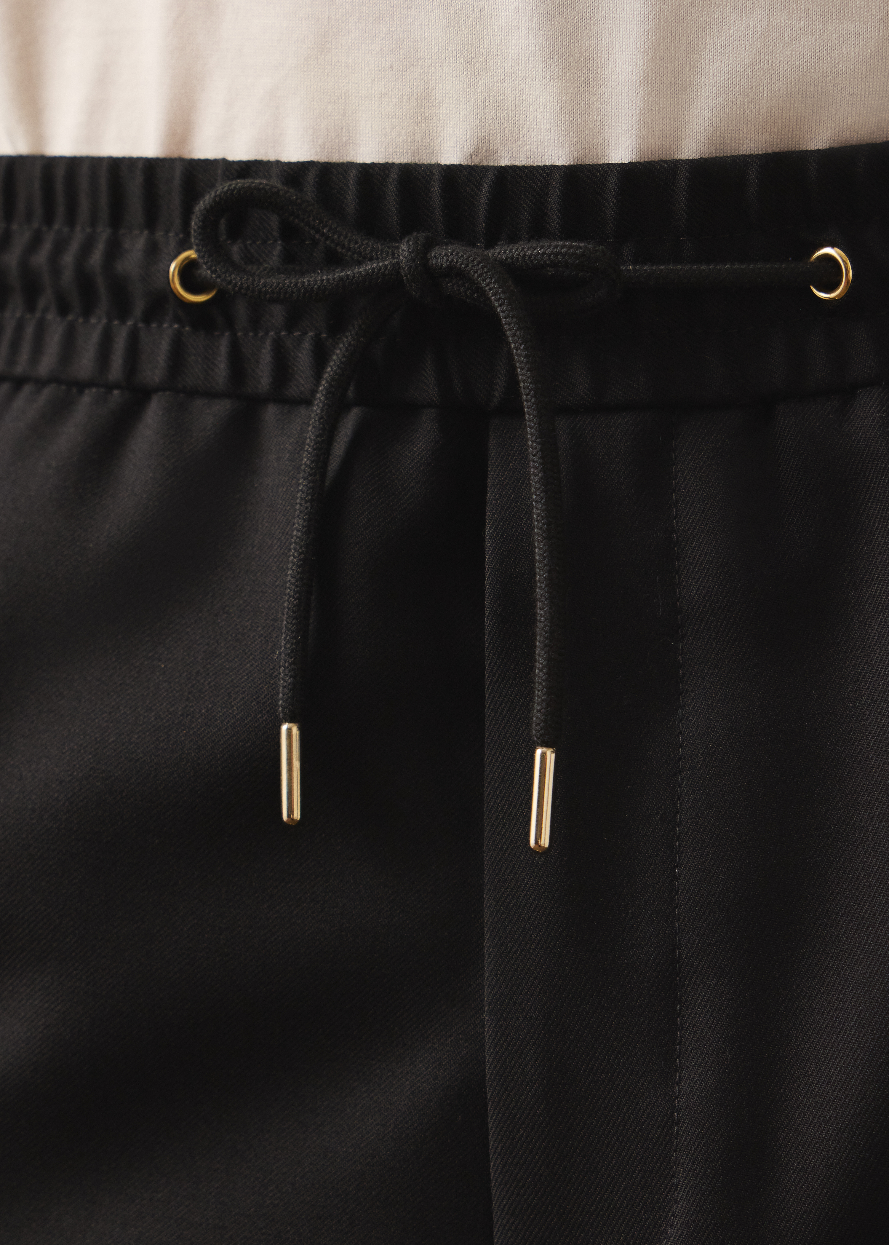 A Suit To Travel In - Slim-Fit Black Drawstring-Waist Wool Trousers thumbnail 5