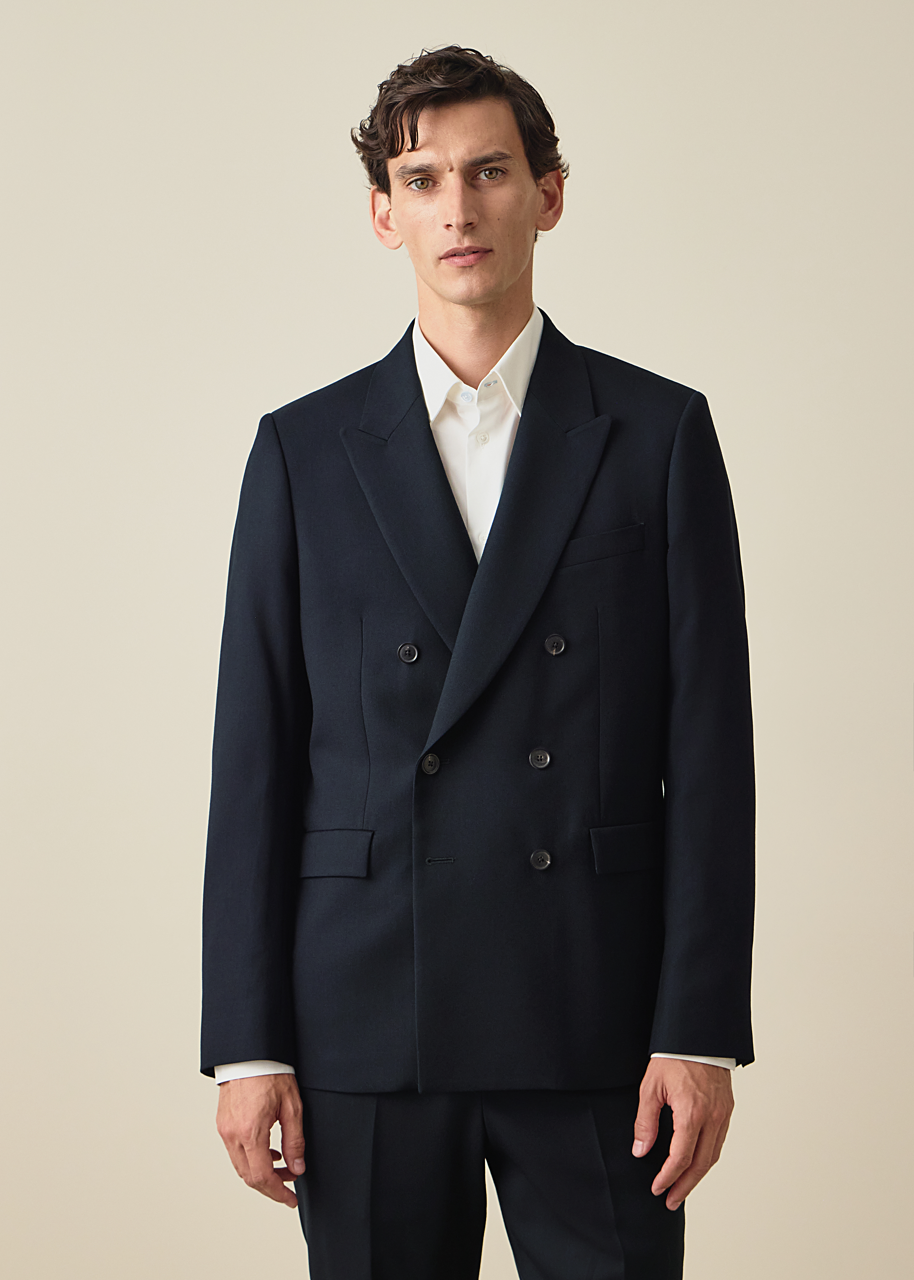 The Soho - Navy Wool 'A Suit To Travel In' Double-Breasted Blazer thumbnail 2