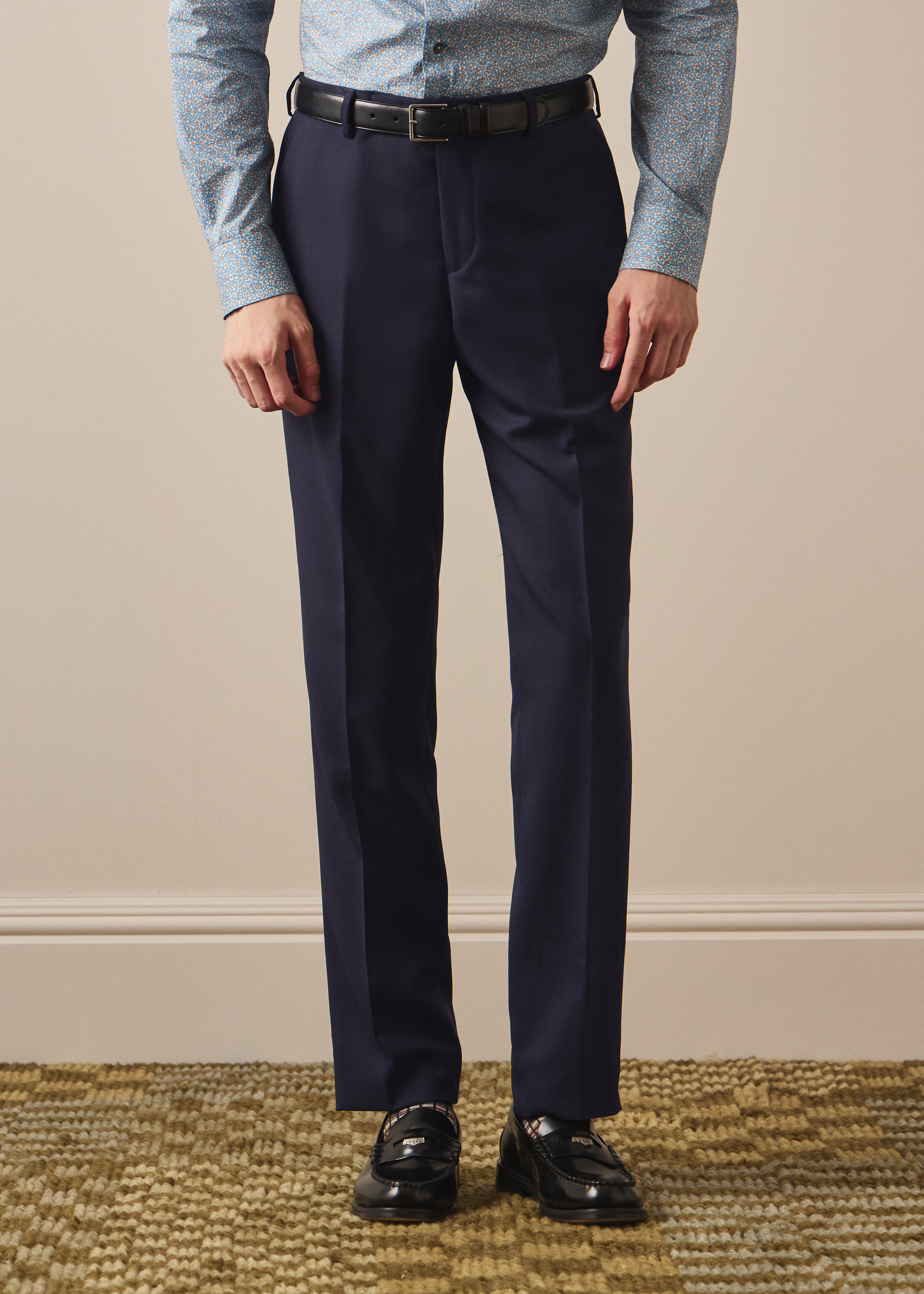 A Suit To Travel In - Slim-Fit Navy Wool Trousers thumbnail 2