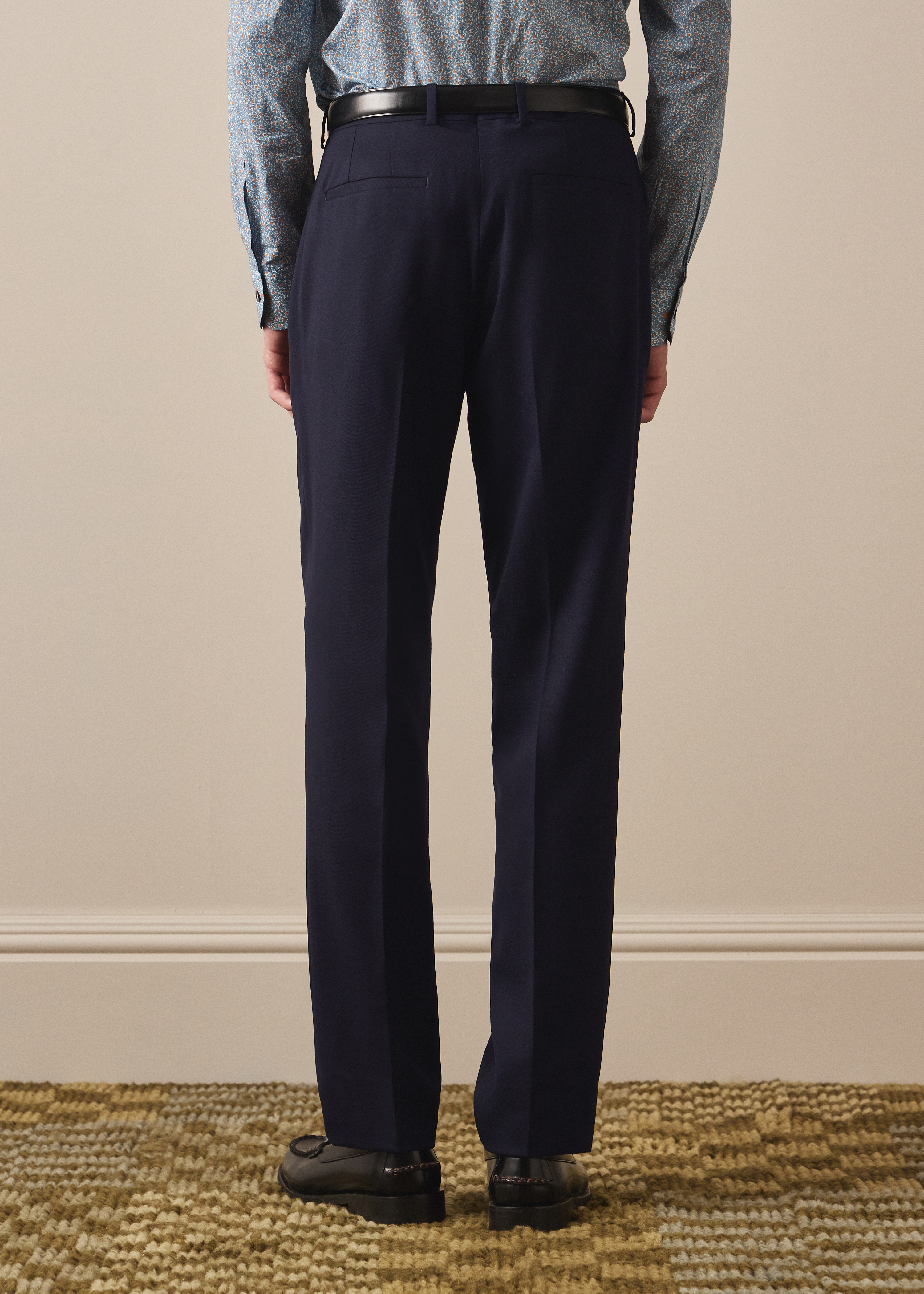 A Suit To Travel In - Slim-Fit Navy Wool Trousers thumbnail 4