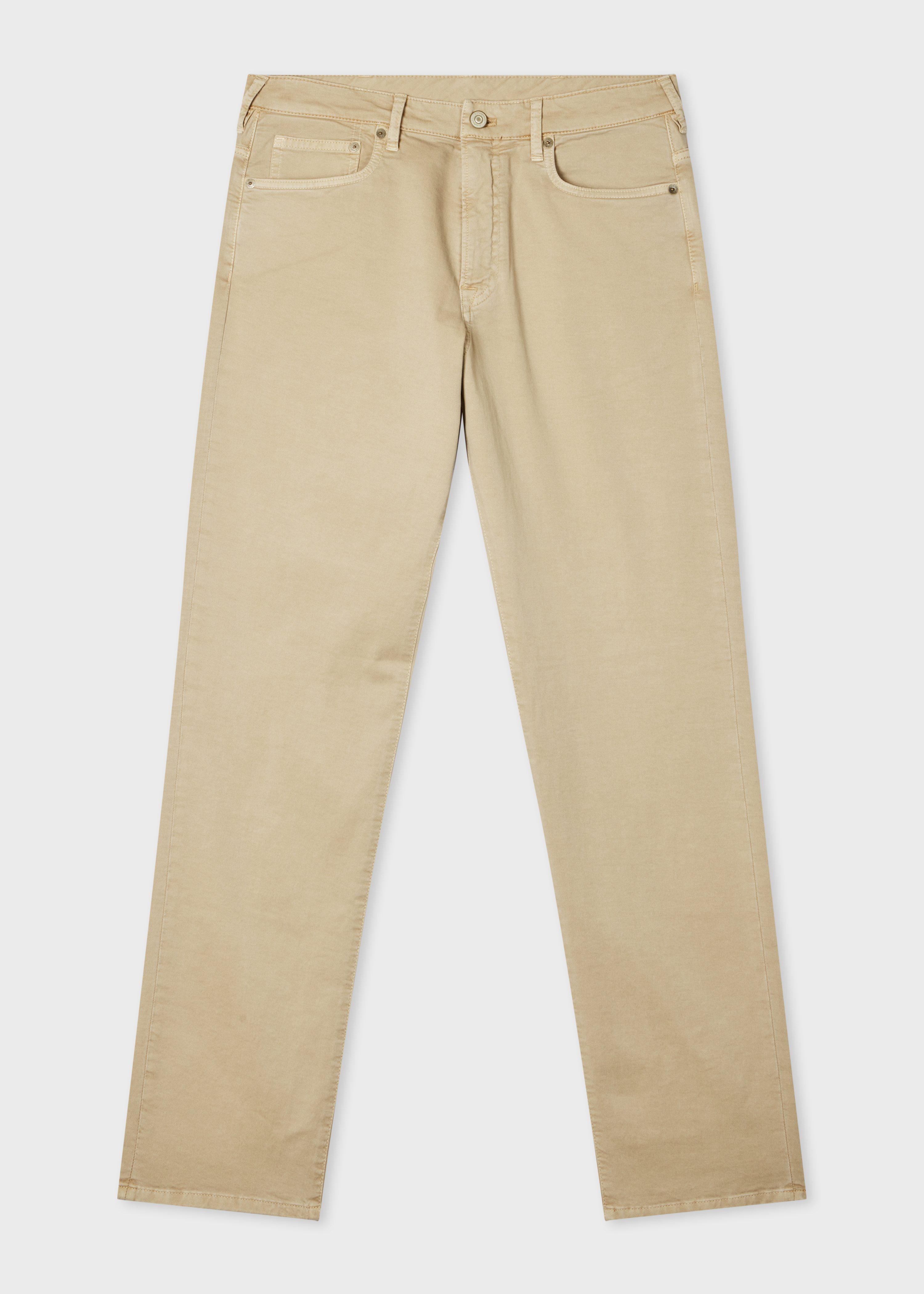 Relaxed Tapered-Fit Beige Cotton-Twill Trousers primary image