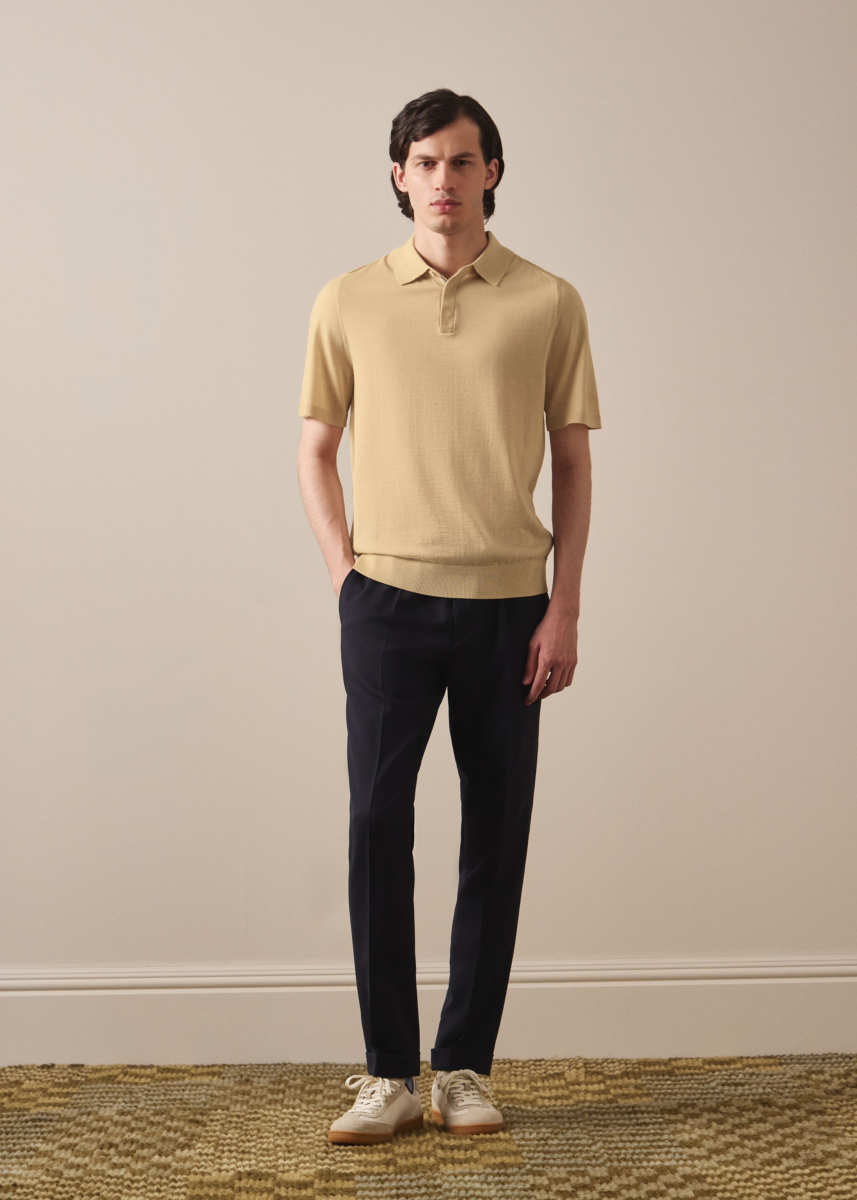 A Suit To Travel In - Slim-Fit Navy Drawstring-Waist Wool Trousers thumbnail 6