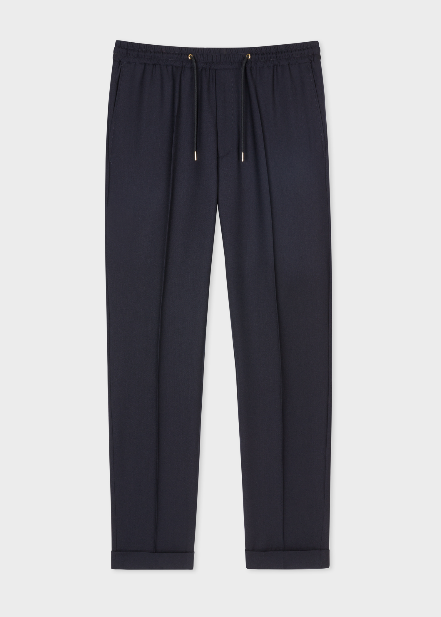 A Suit To Travel In - Slim-Fit Navy Drawstring-Waist Wool Trousers primary image