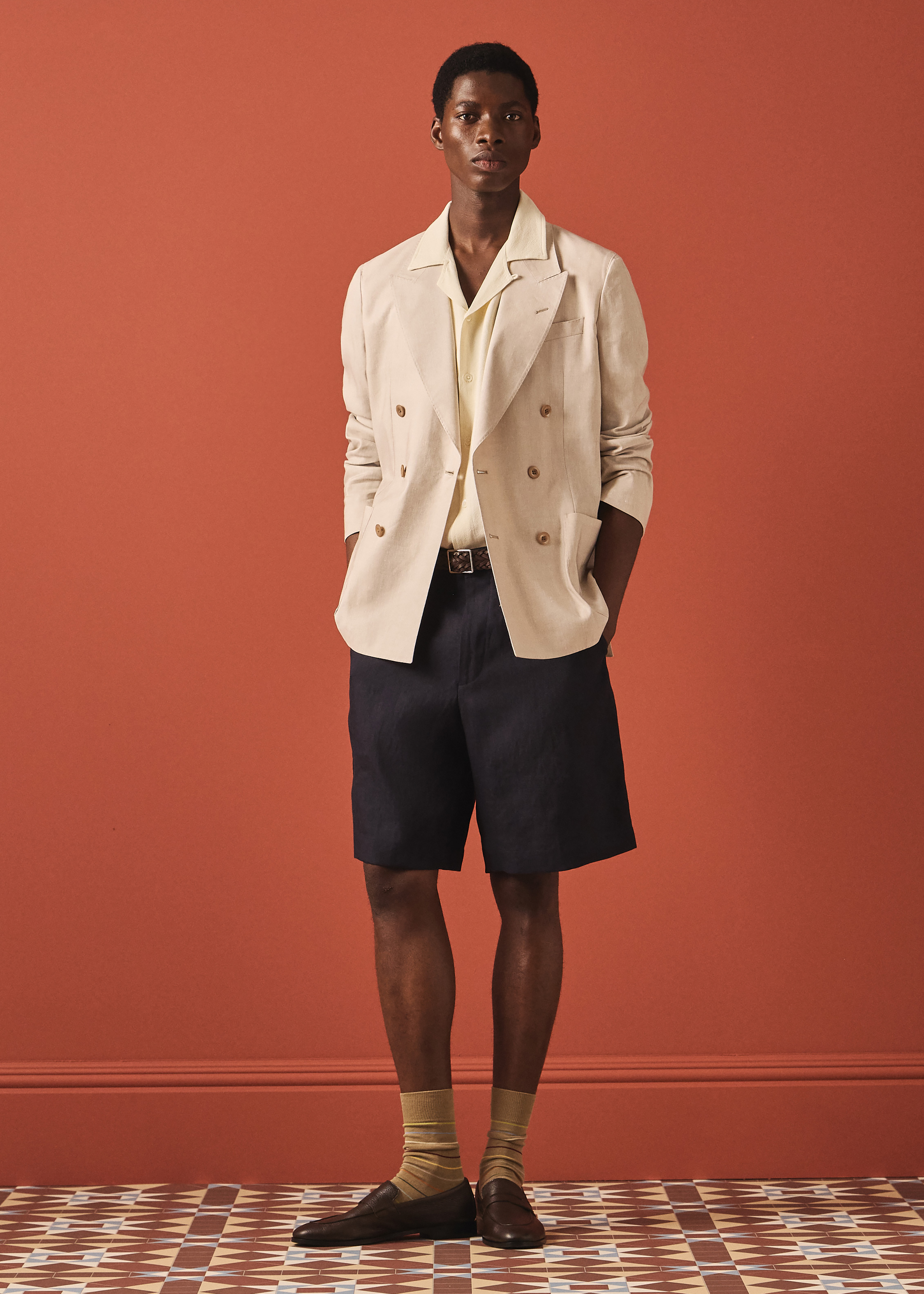 Ivory Linen and Tropical Wool-Blend Double-Breasted Blazer thumbnail 15