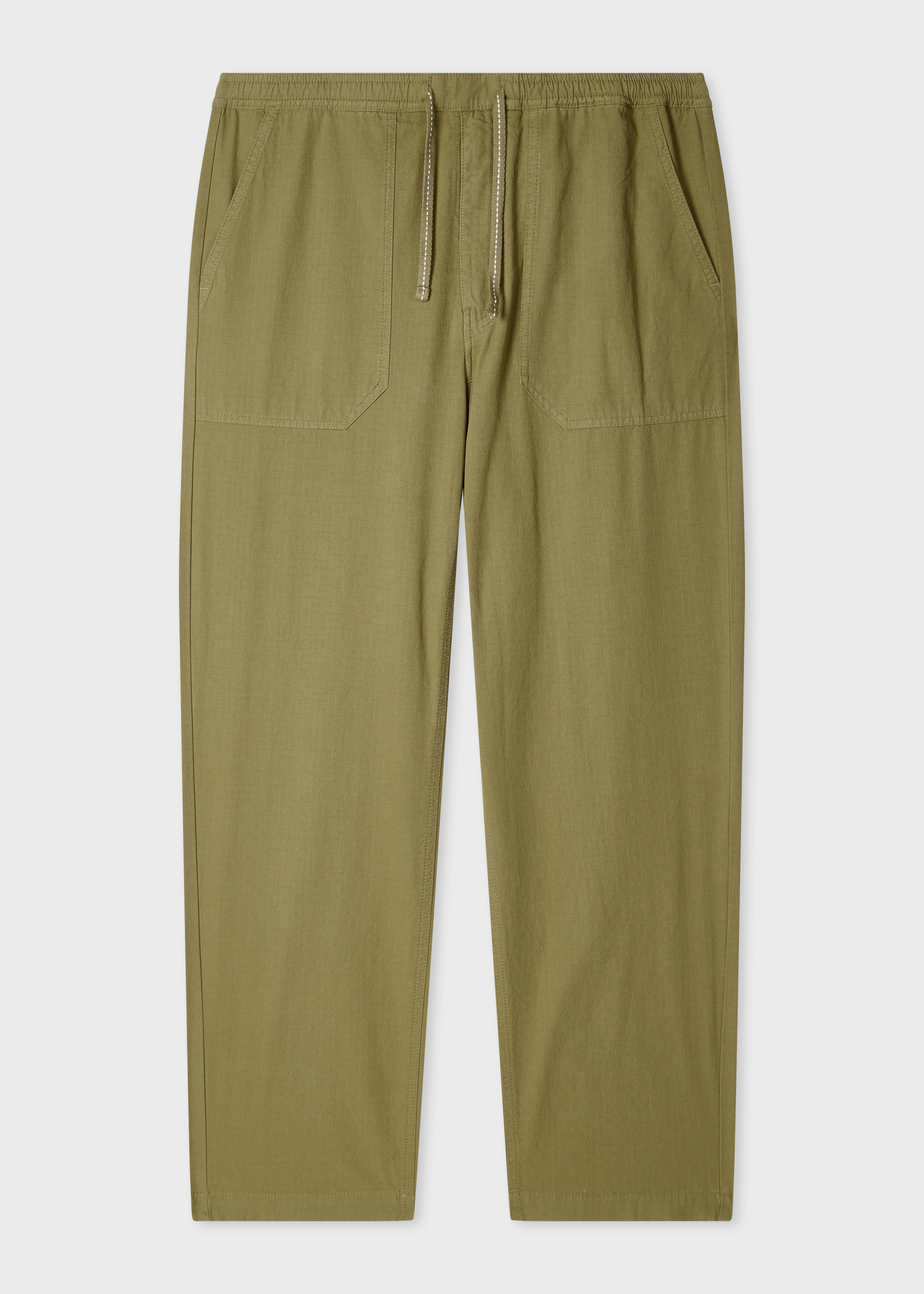 Khaki Green Ripstop Drawstring-Waist Trousers primary image