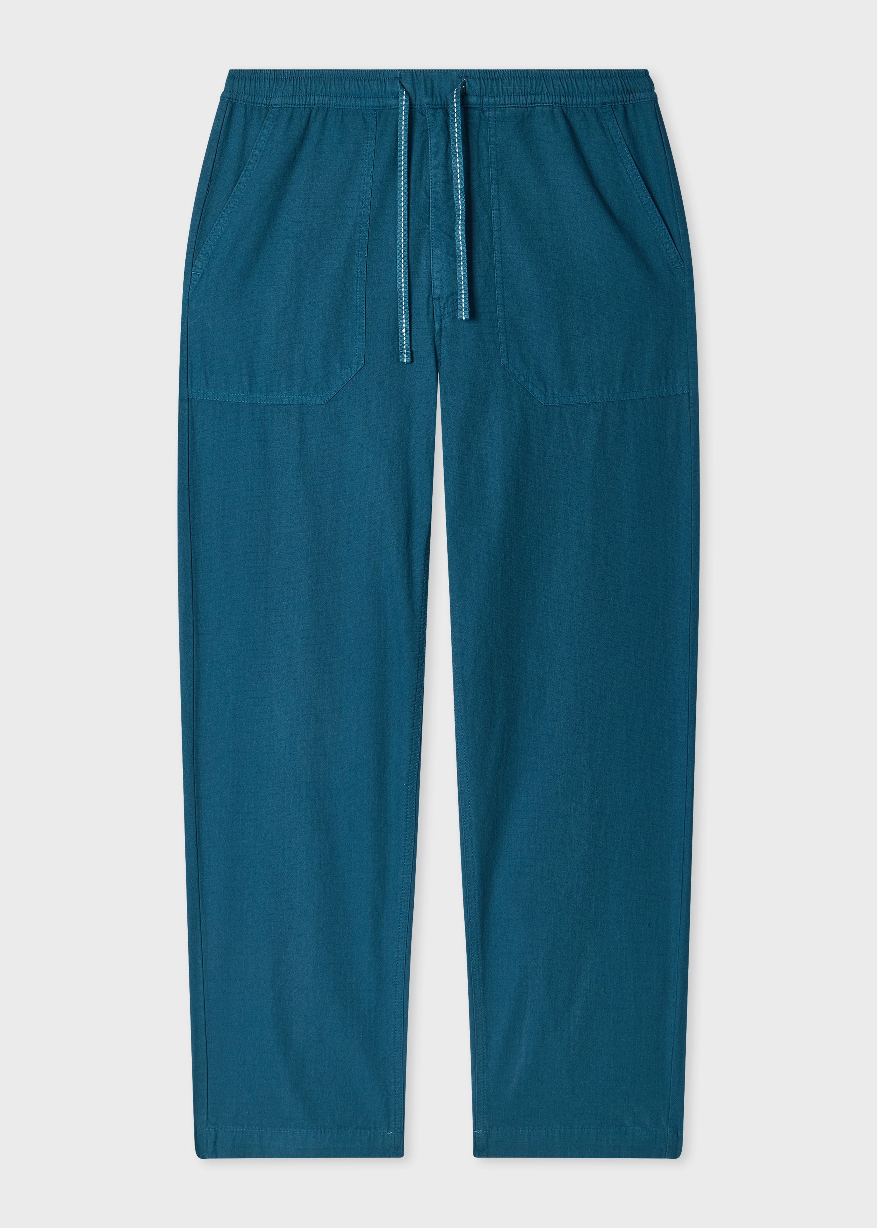 Blue Ripstop Drawstring-Waist Trousers primary image