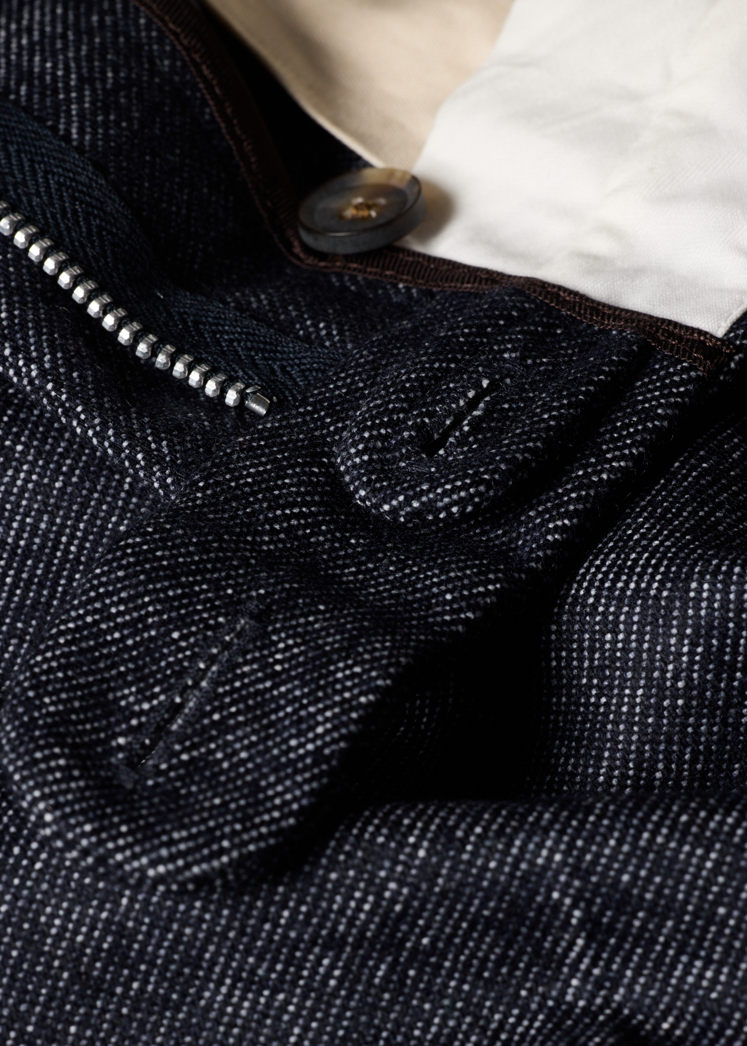 Indigo Cotton-Blend Flannel Trousers thumbnail 3