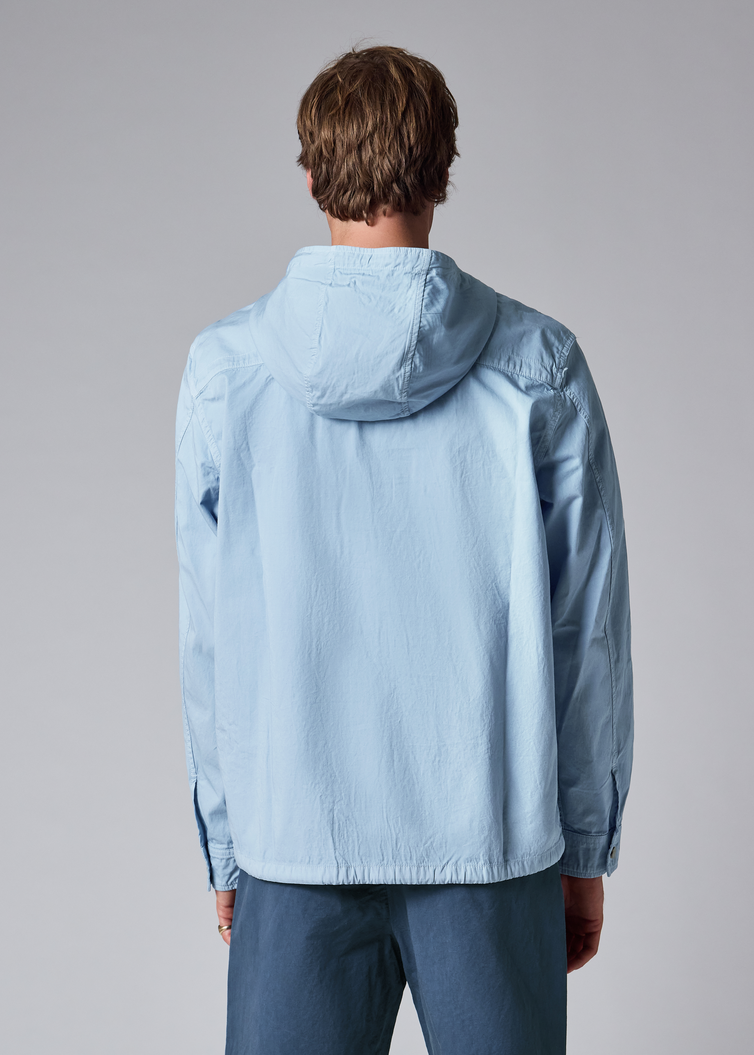 Light Blue Cotton Popover Jacket thumbnail 10