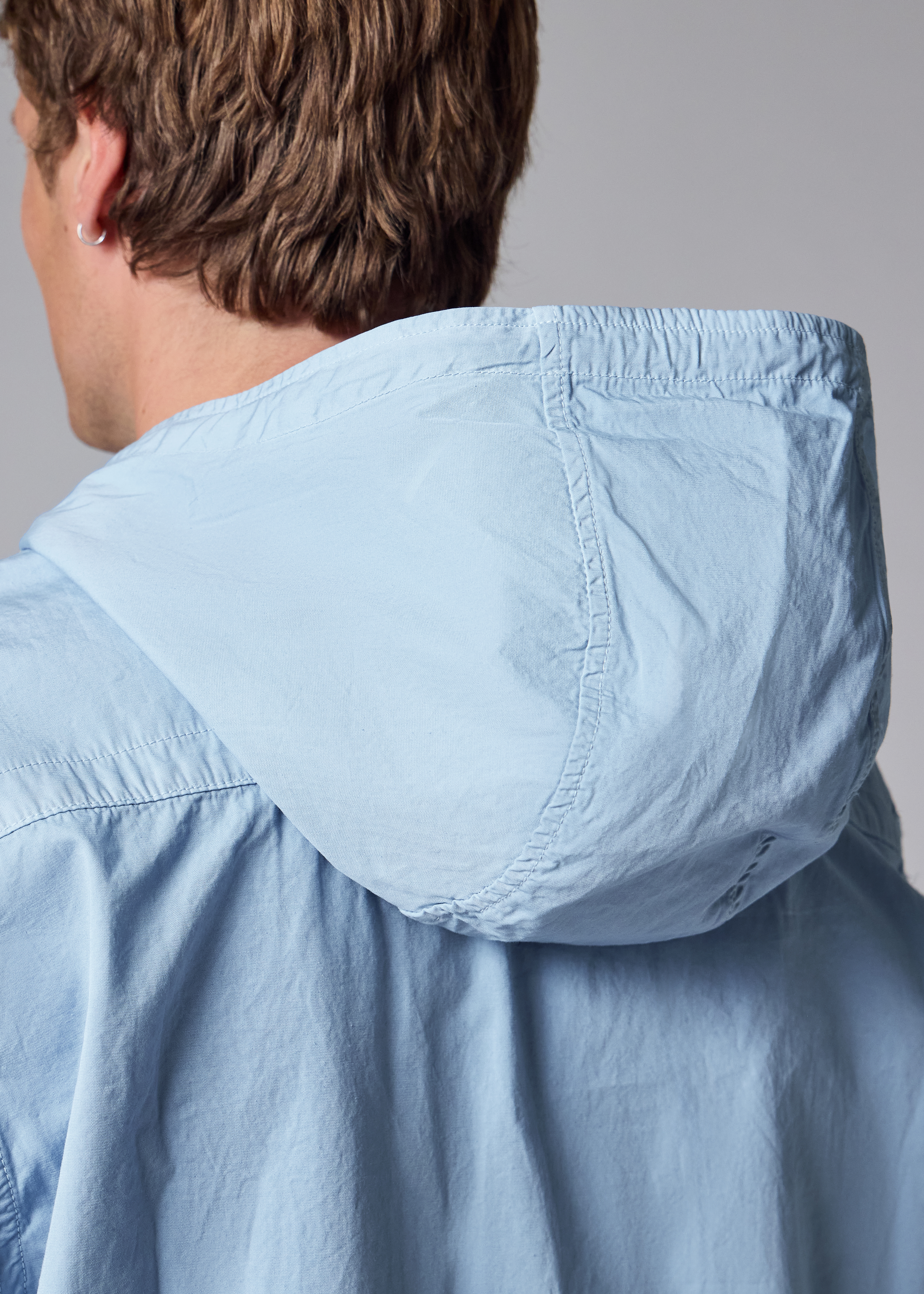 Light Blue Cotton Popover Jacket thumbnail 12