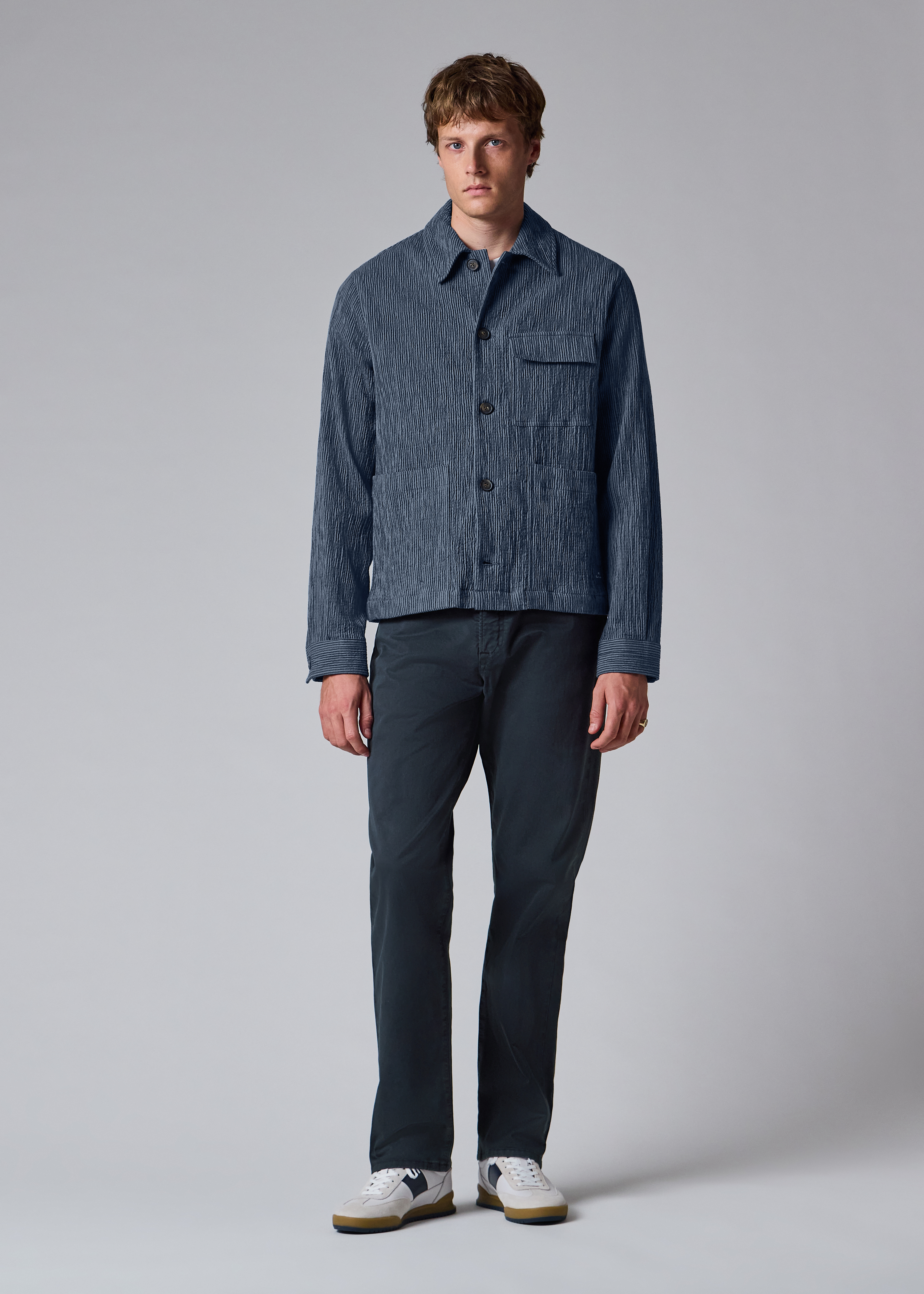 Relaxed Tapered-Fit Navy Cotton-Twill Trousers thumbnail 10