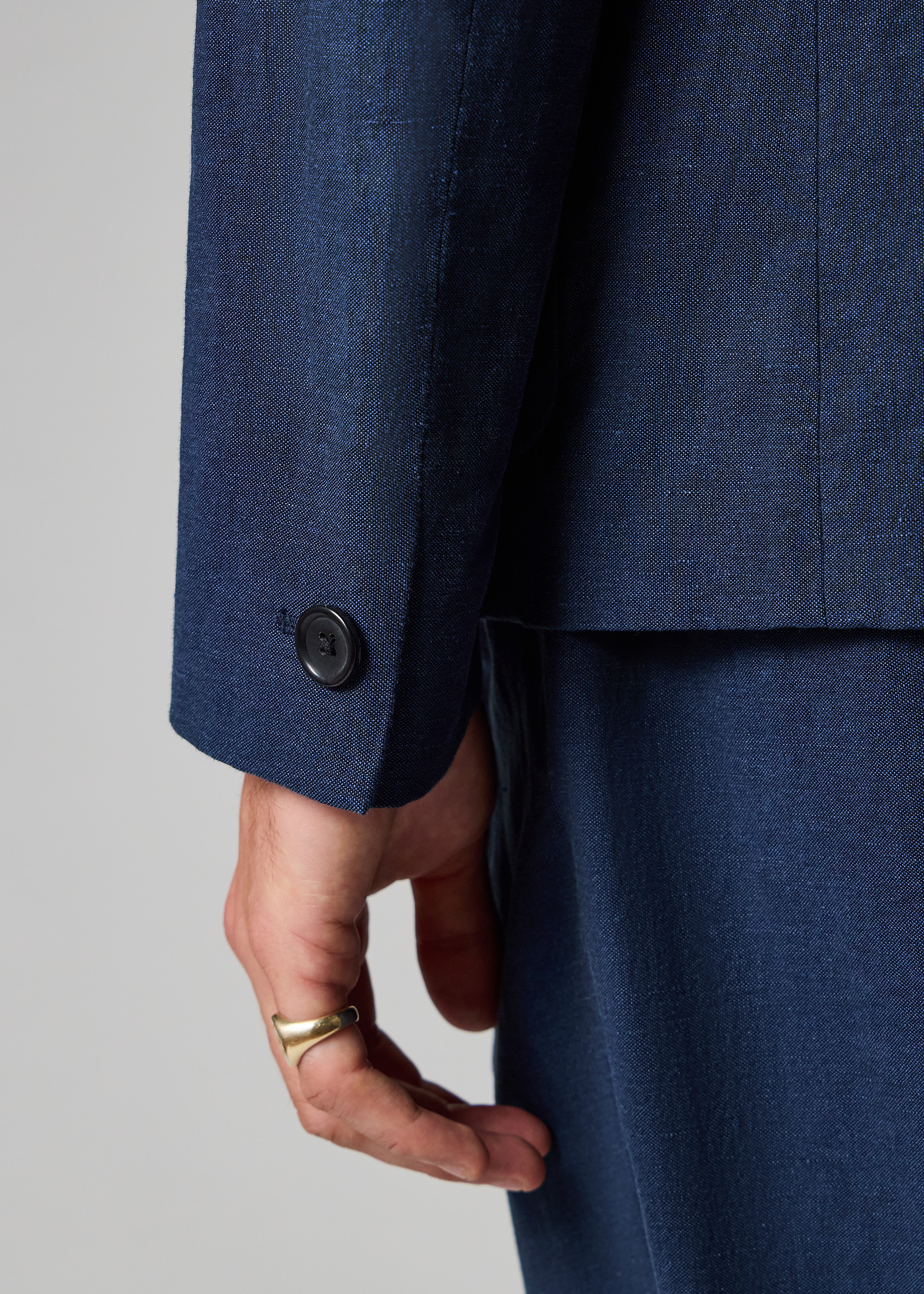 Navy Linen-Cotton Buggy-Lined Blazer thumbnail 12