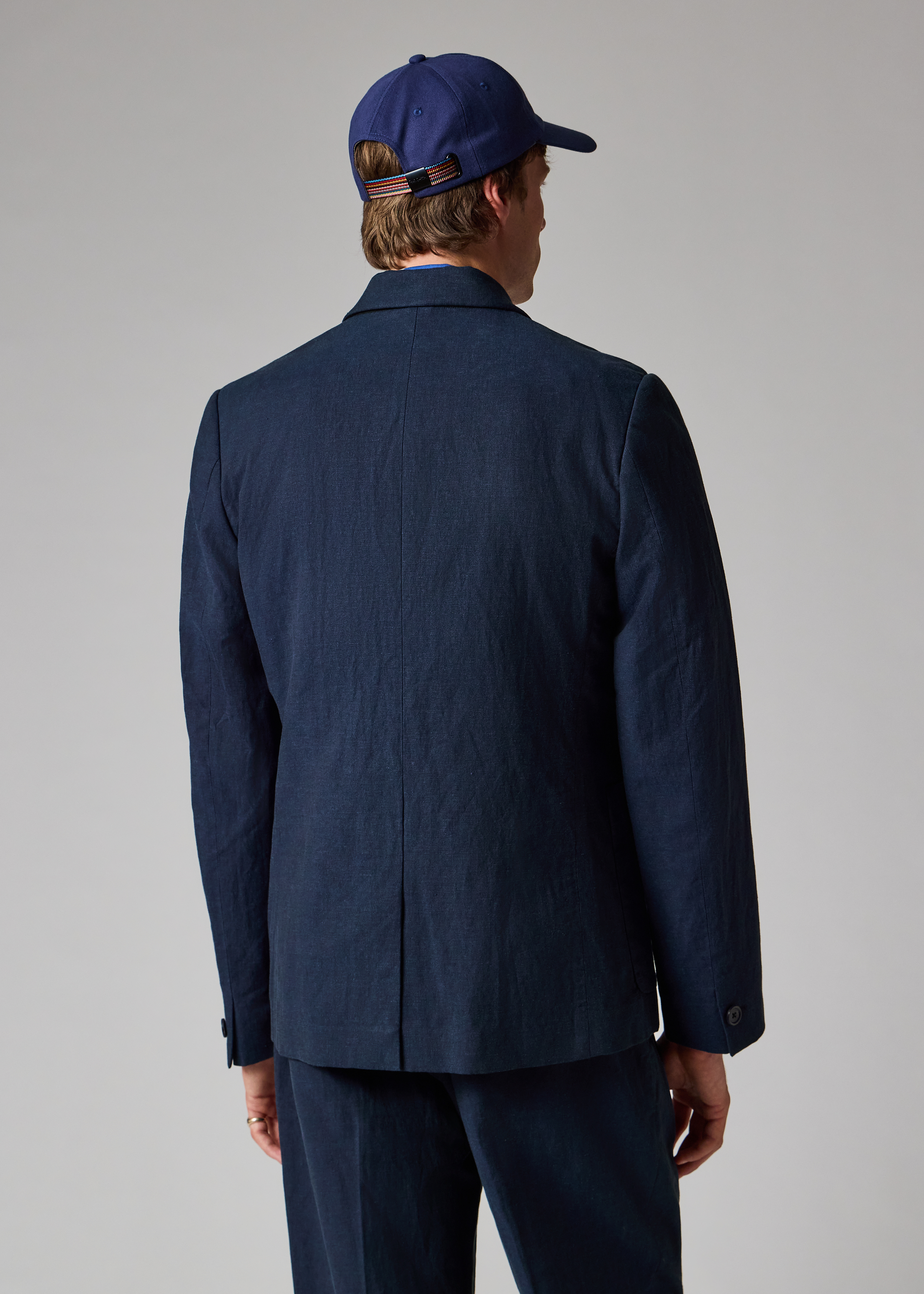 Navy Linen-Cotton Buggy-Lined Blazer thumbnail 8