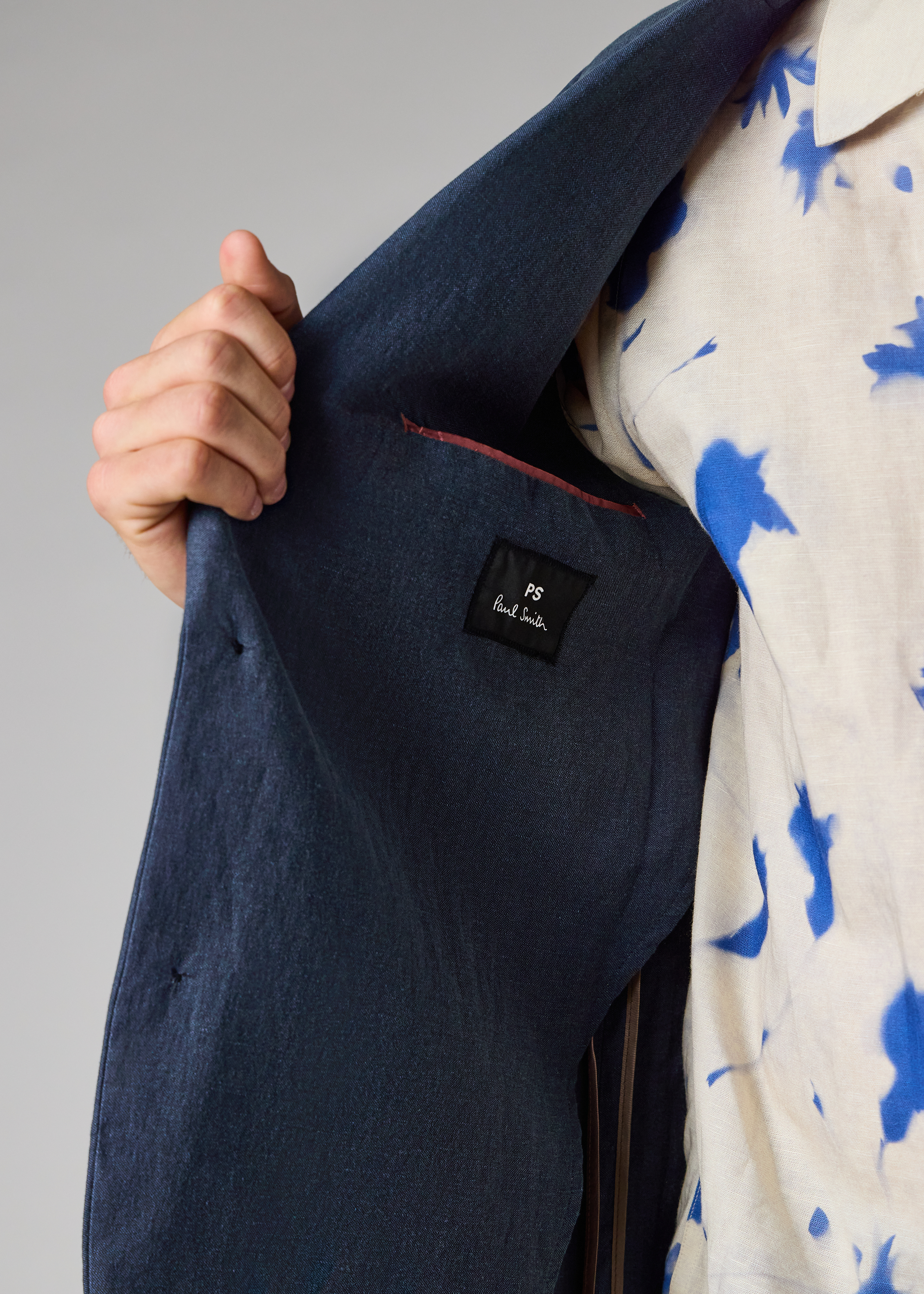 Navy Linen-Cotton Buggy-Lined Blazer thumbnail 10
