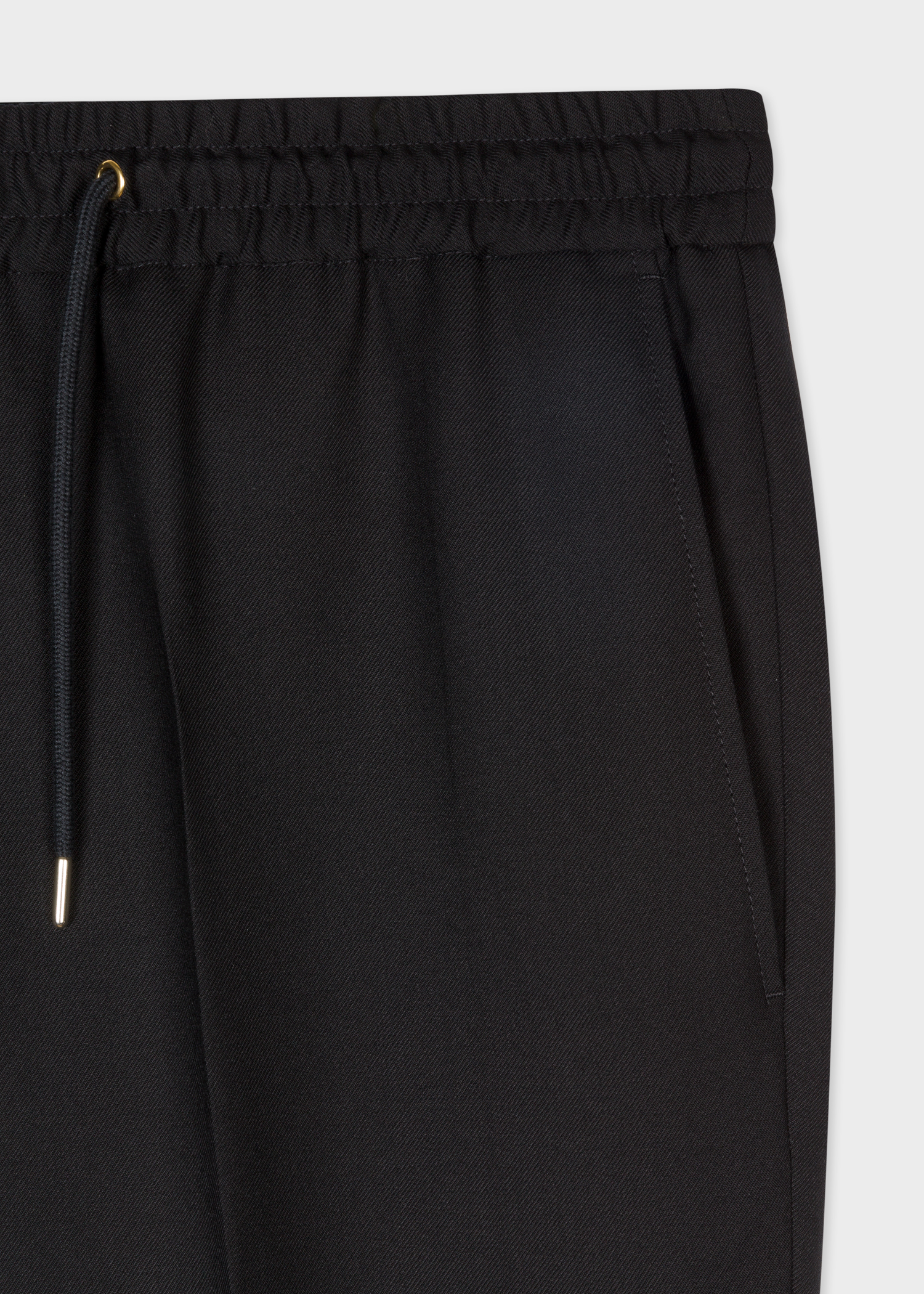 A Suit To Travel In - Slim-Fit Black Drawstring-Waist Wool Trousers thumbnail 3